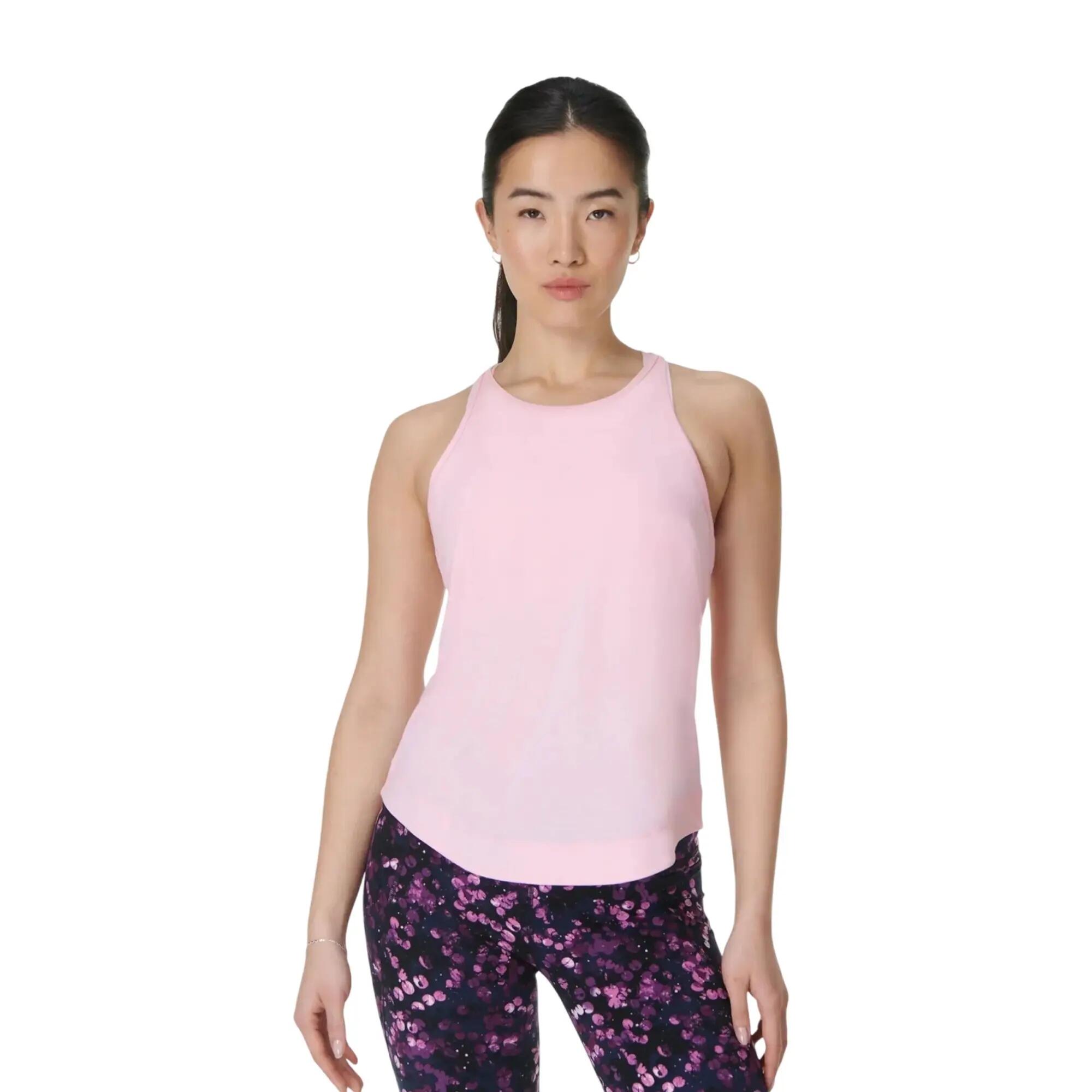 Camiseta Sin Mangas Breathe Easy Corriendo para Mujer Rosa 4/4