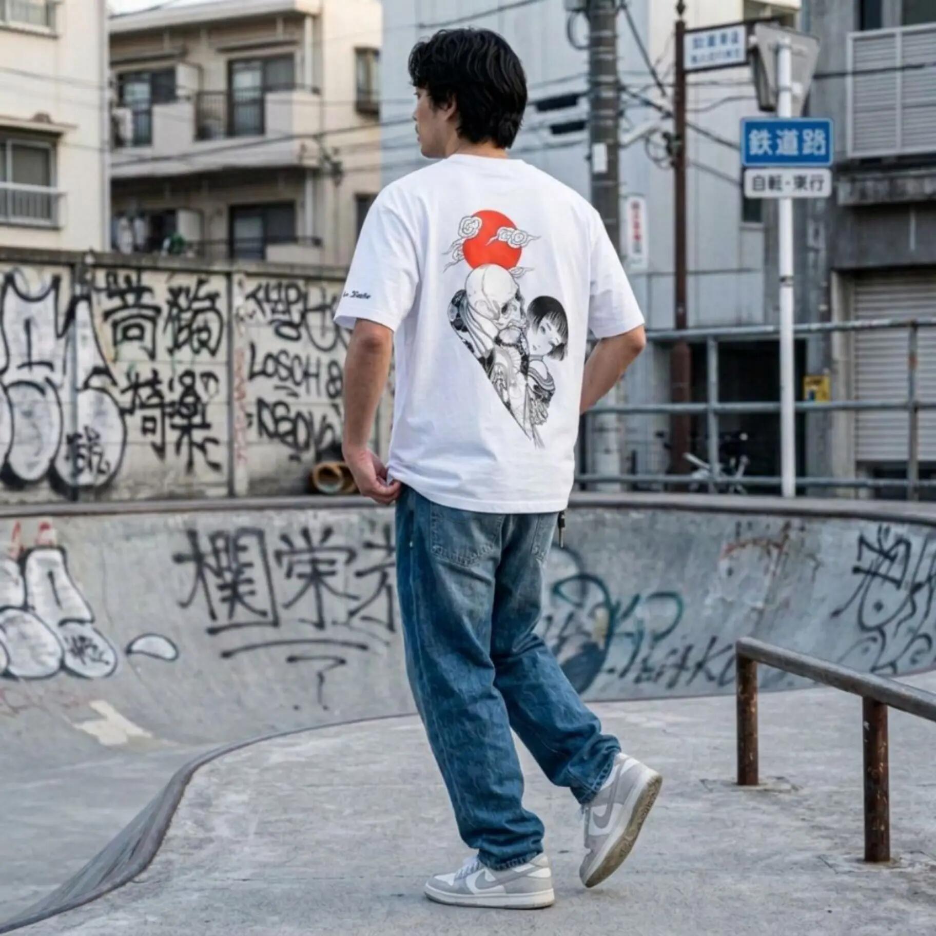 T-shirt Ghettoblaster Japan Death Love  whi 8/8