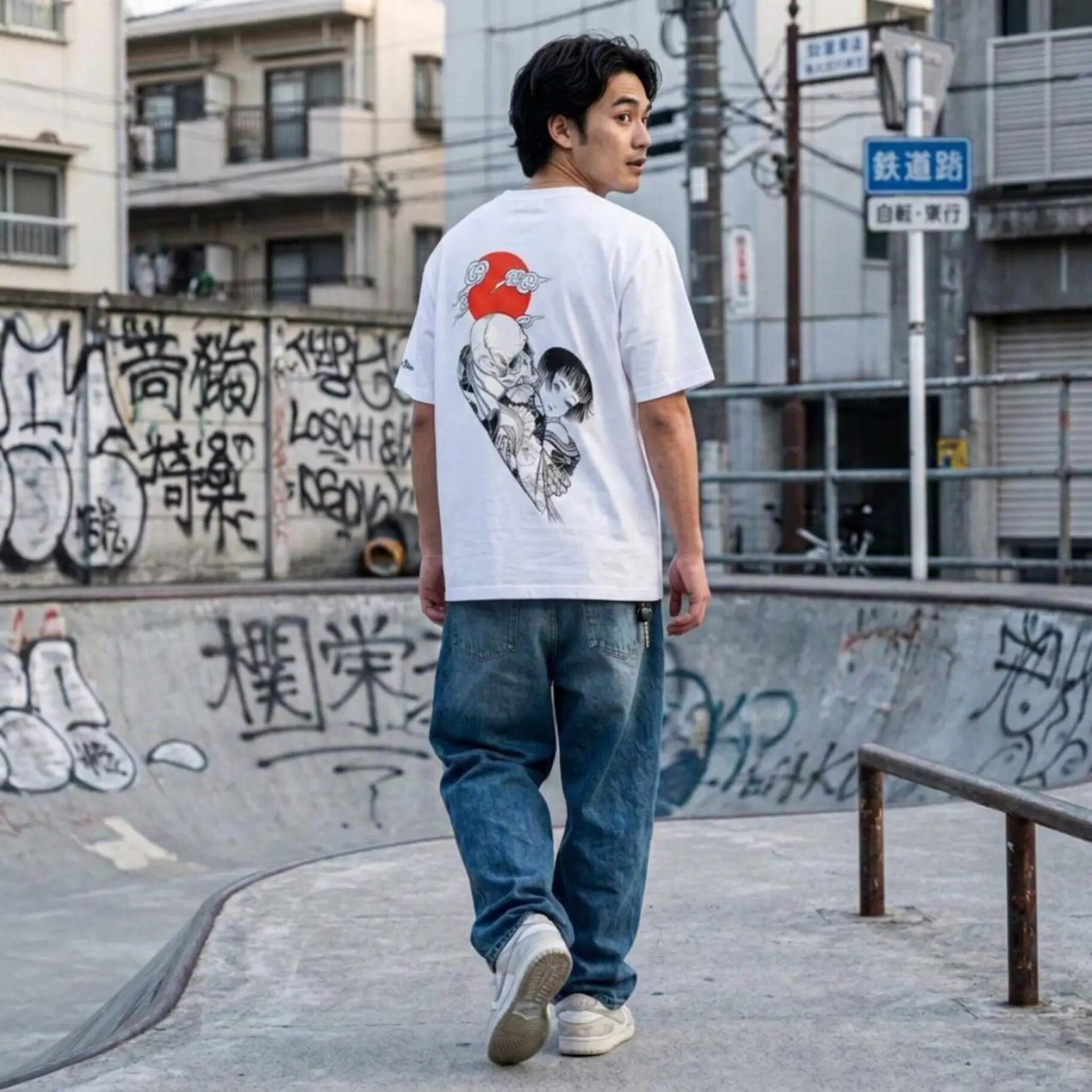 T-shirt Ghettoblaster Japan Death Love  whi 7/8