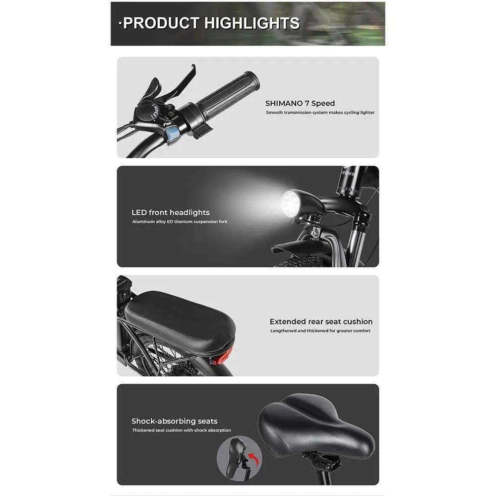 Volwassen opvouwbare elektrische fiets CY20: 20" band | 36V 12Ah accu 6/8