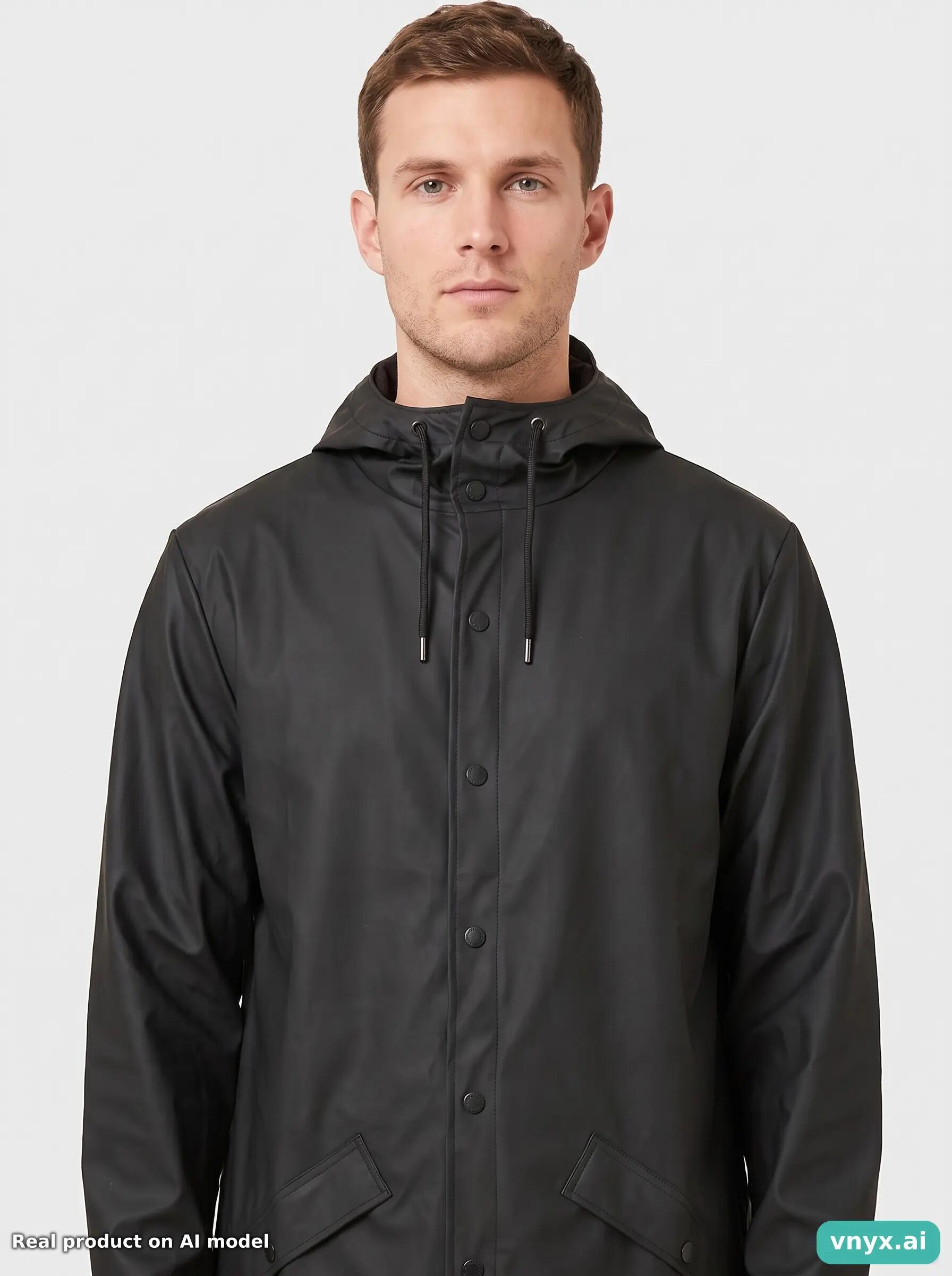 Second Life - Vintage RAINS Matte Black Long Coat Men S 5/5