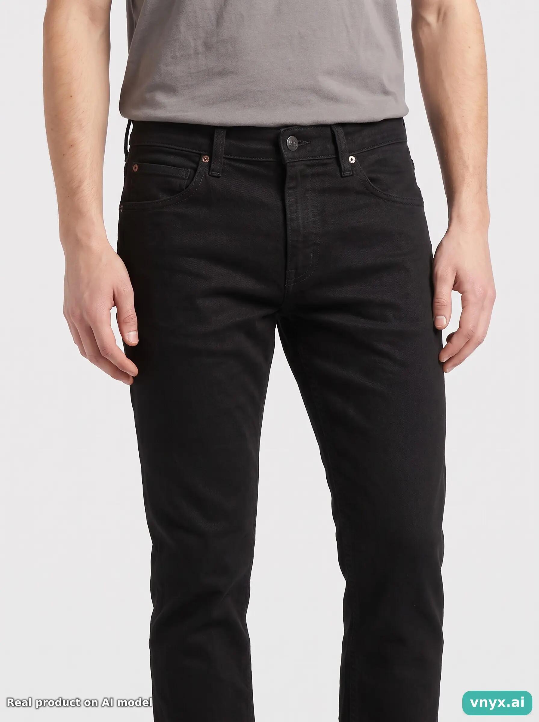 Second Life - Vintage Lee Deep Black Jeans Trousers Women 30 L32 5/6