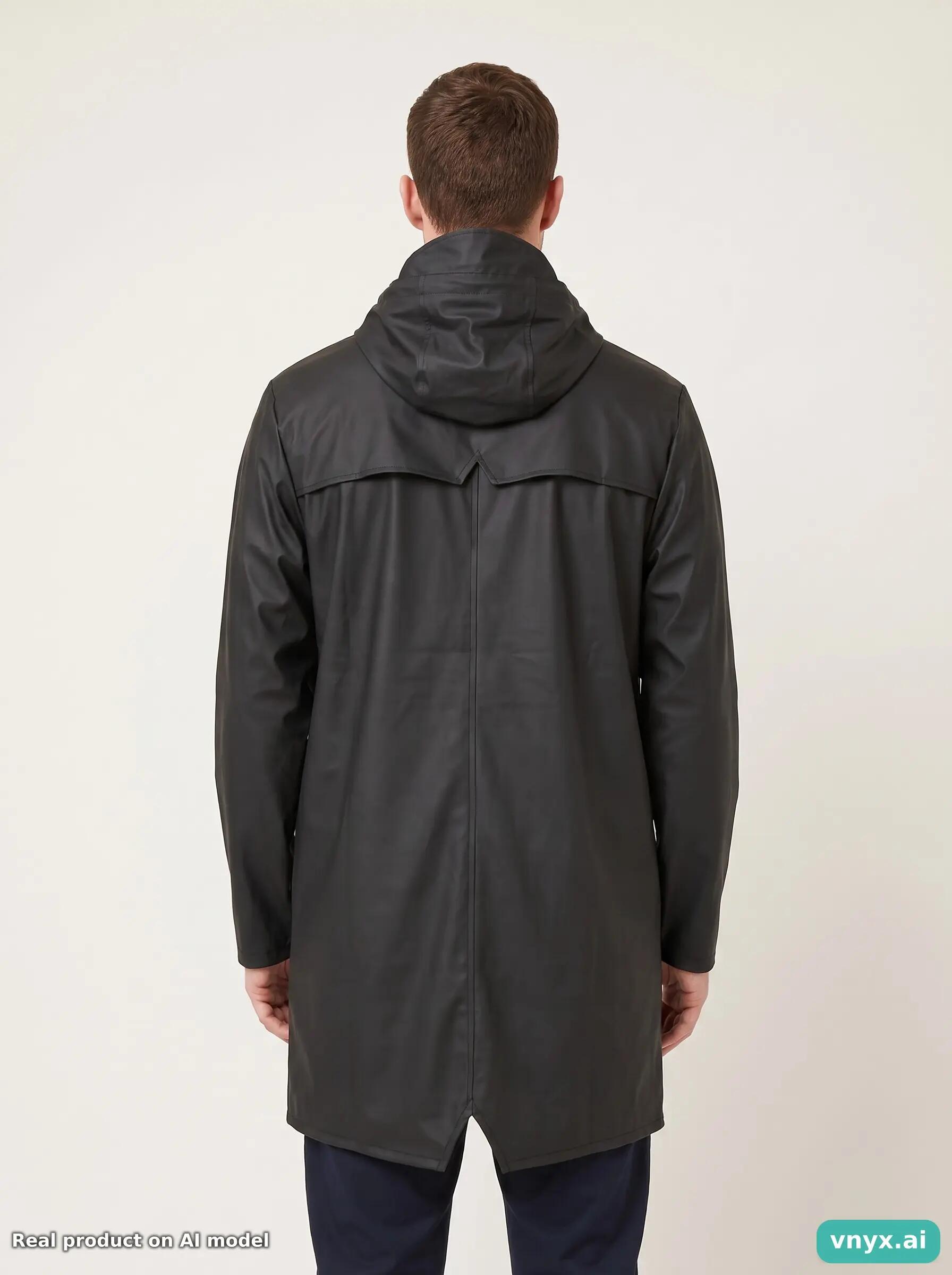 Second Life - Vintage RAINS Matte Black Long Coat Men S 2/5