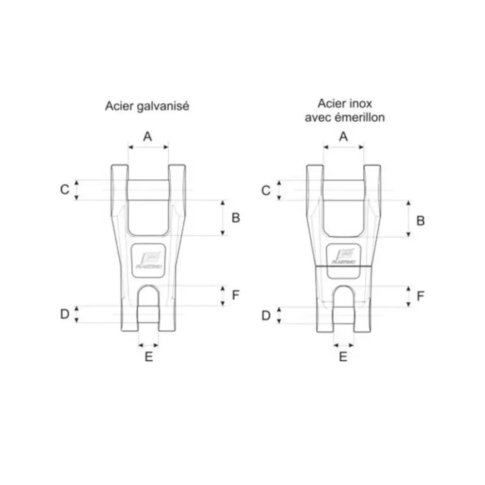 Conector de âncora Plastimo 6mm Cinza 2/3