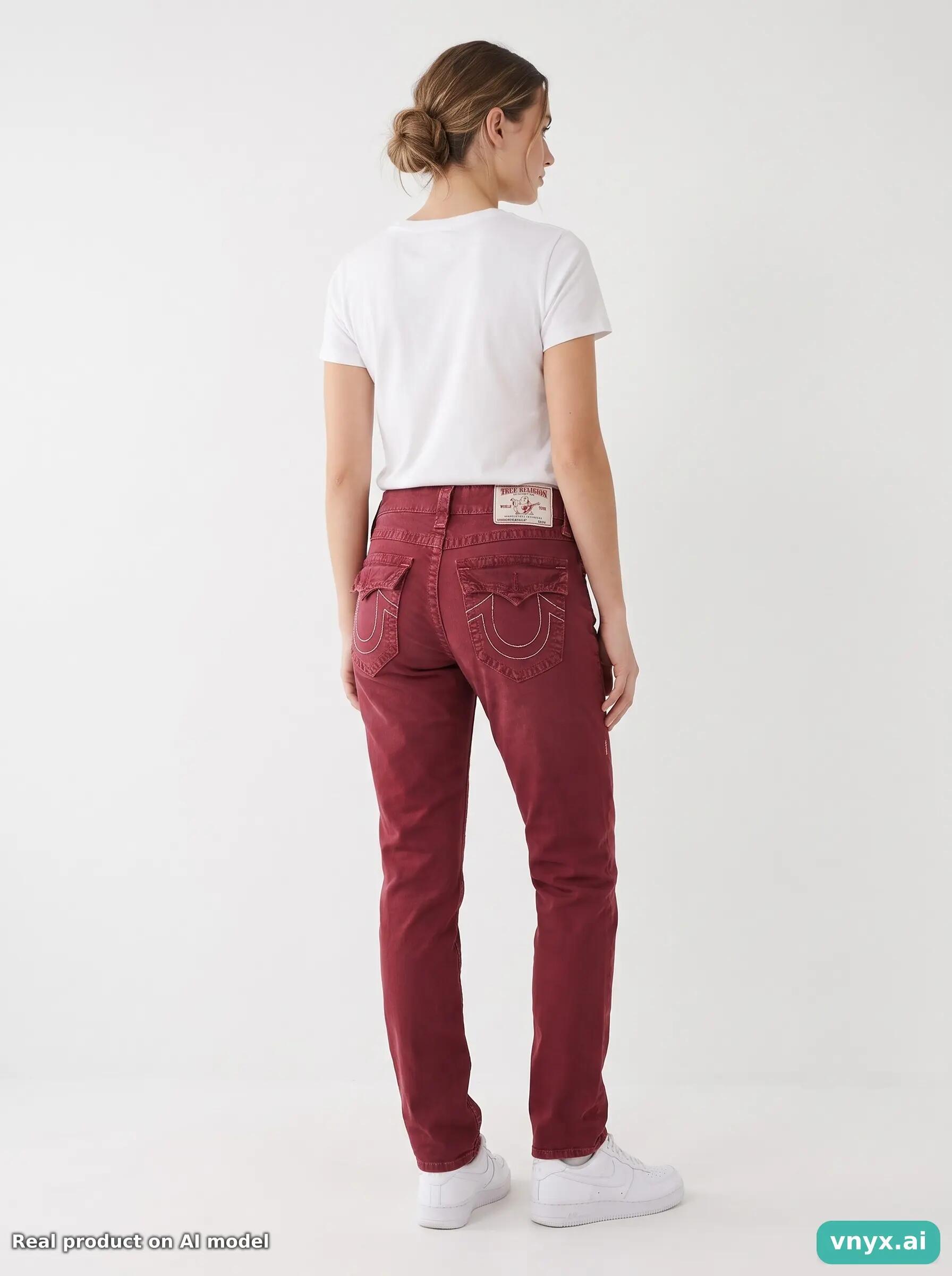 Second Life - Vintage True Religion Burgundy Trousers Women 31 L33 6/6