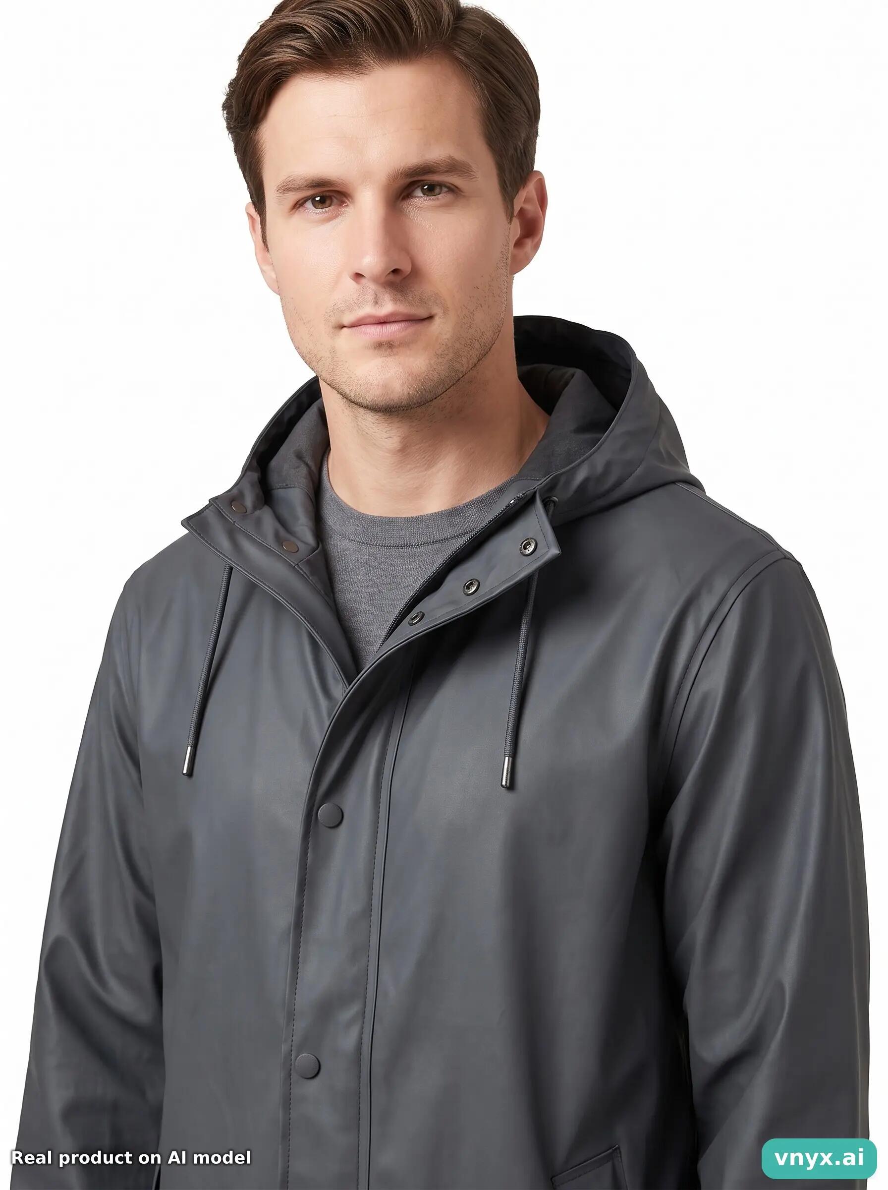 Second Life - Vintage RAINS Dark Grey Outdoor Jacket Men M 5/5