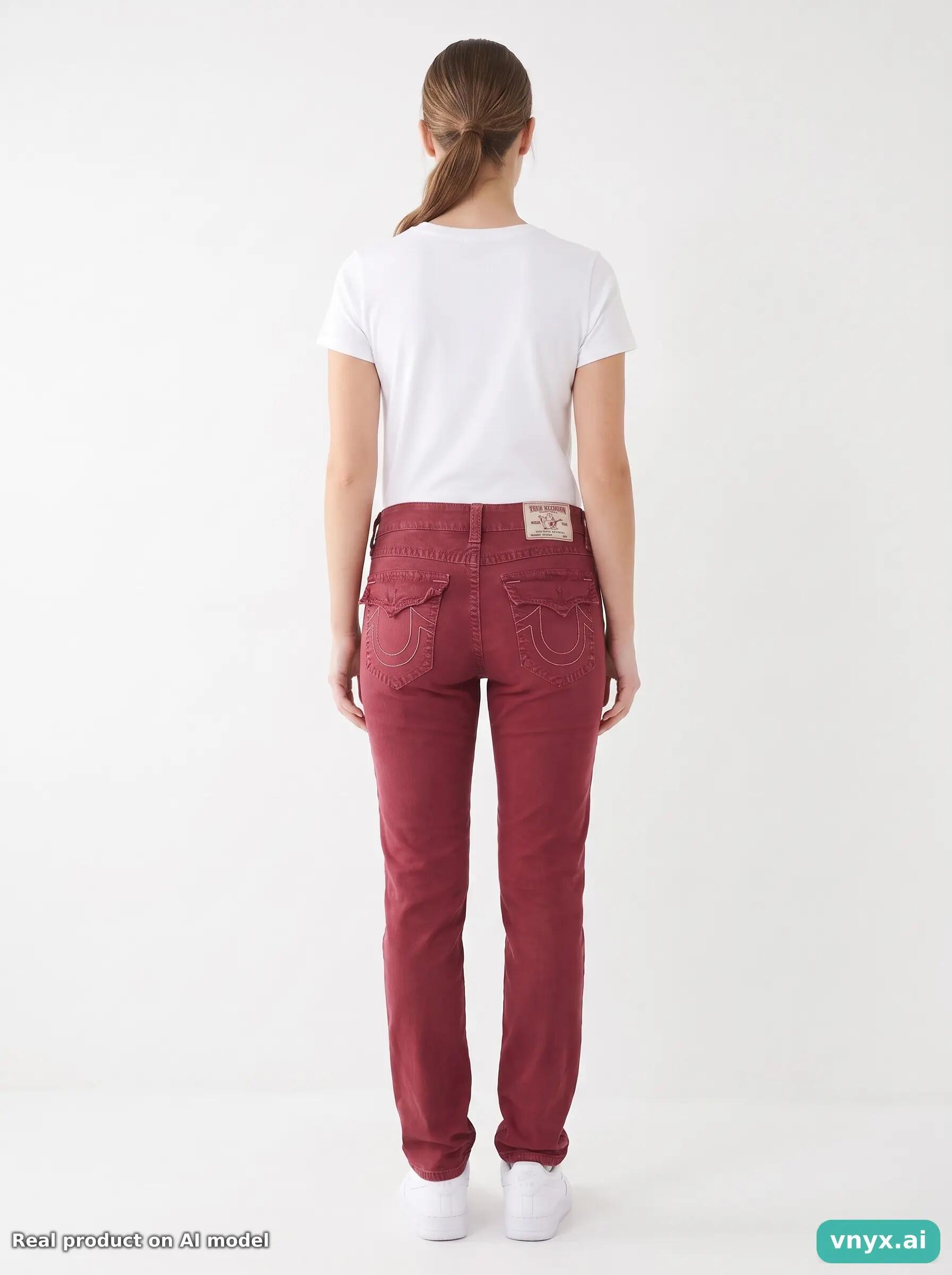 Second Life - Vintage True Religion Burgundy Trousers Women 31 L33 4/6