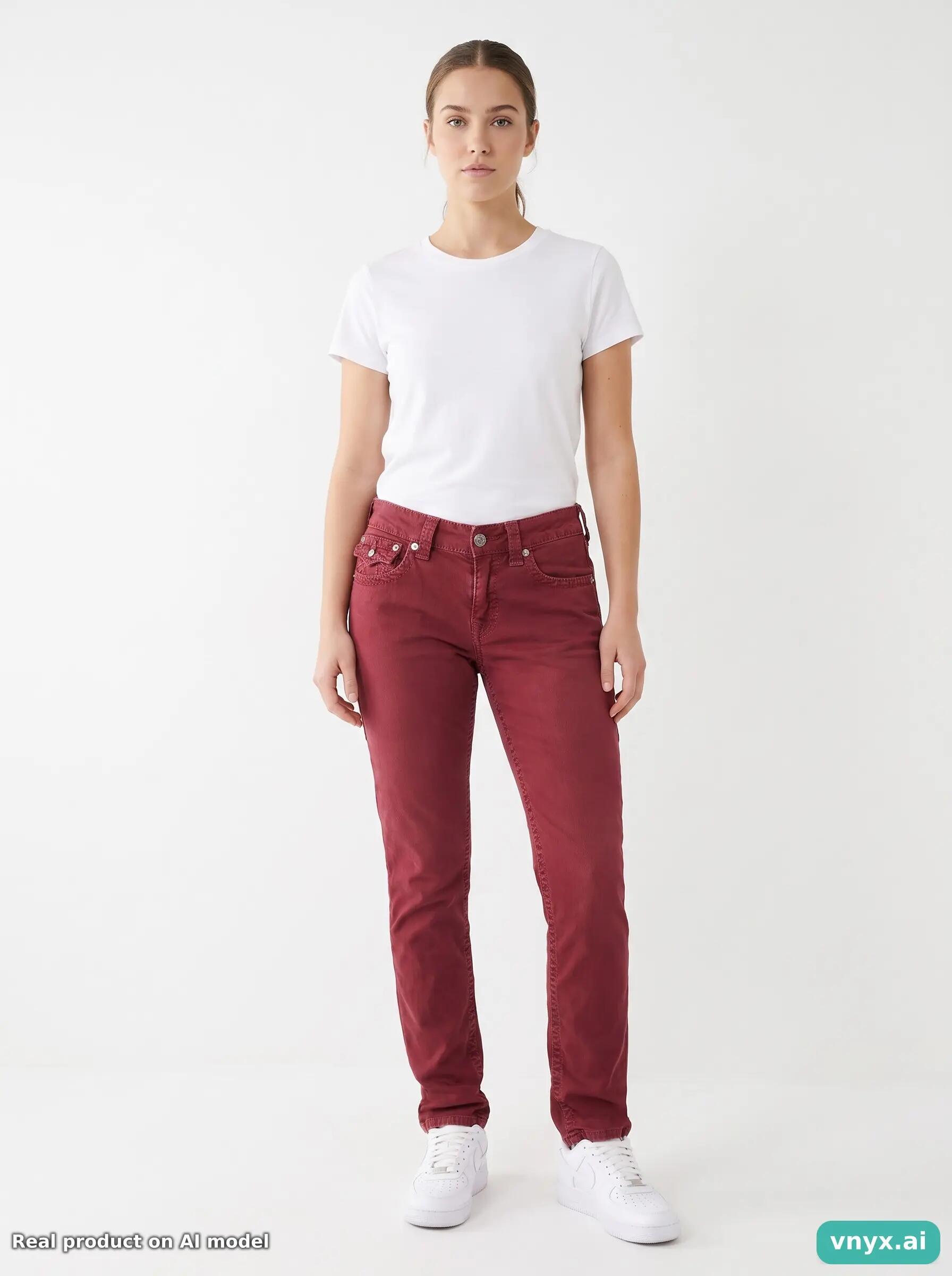 Second Life - Vintage True Religion Burgundy Trousers Women 31 L33 3/6