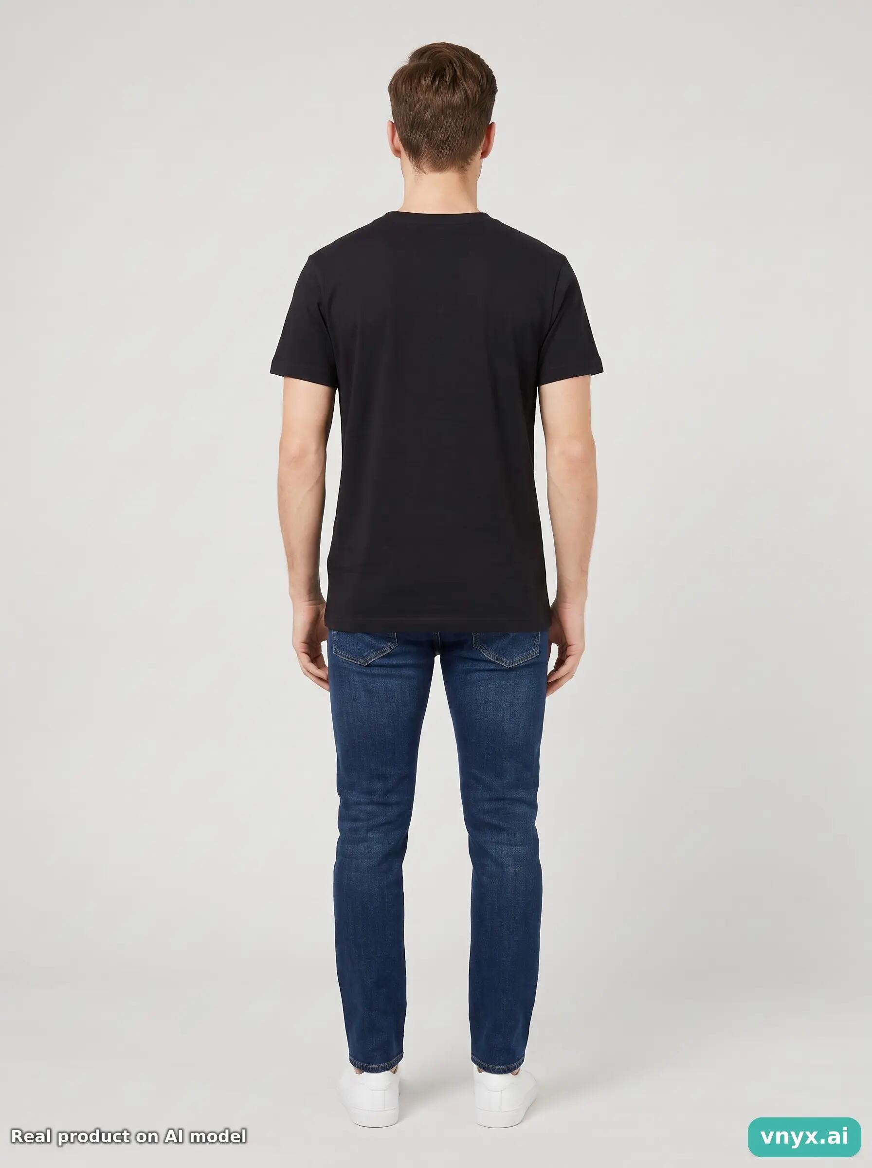 Second Life - Vintage Off-white Black T-Shirt Men M 5/5