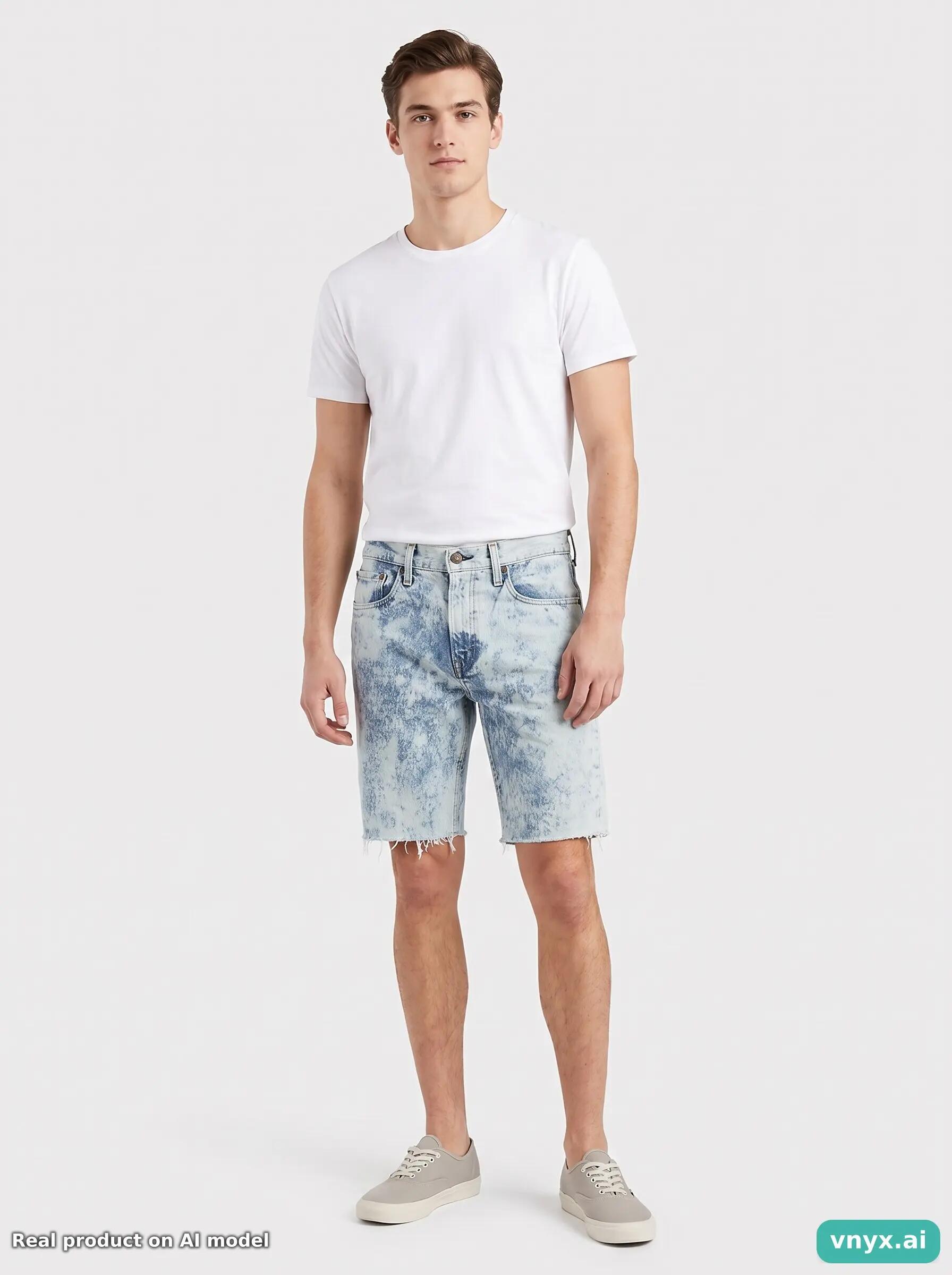 Second Life - Vintage LEVI STRAUSS & CO. Light Blue Shorts Men 34 L34 3/6