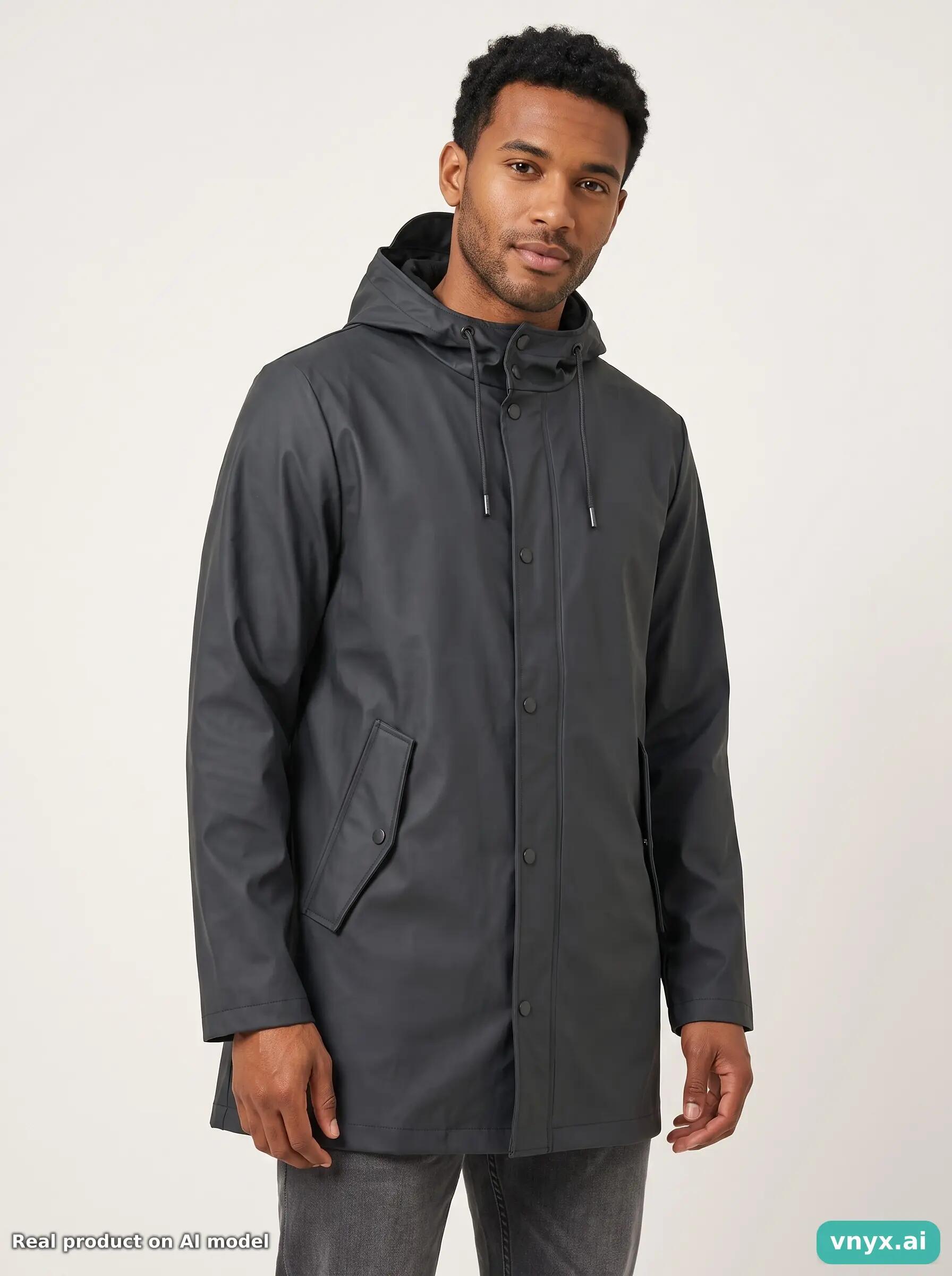 Second Life - Vintage RAINS Deep Charcoal Outdoor Jacket Men S 5/5