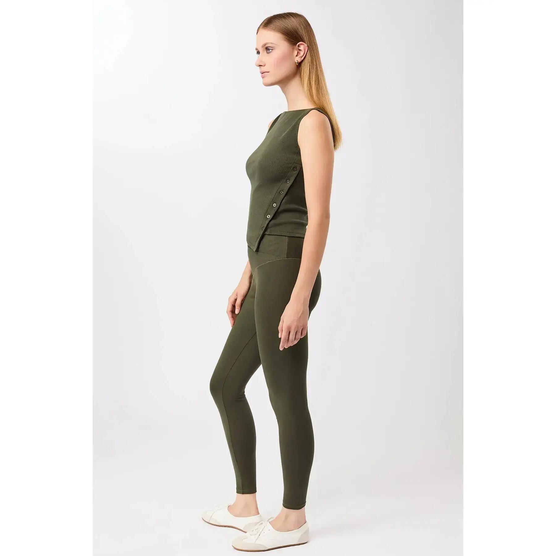 Aangesloten T-shirt met knoop in mesh dames Mandala 5/5