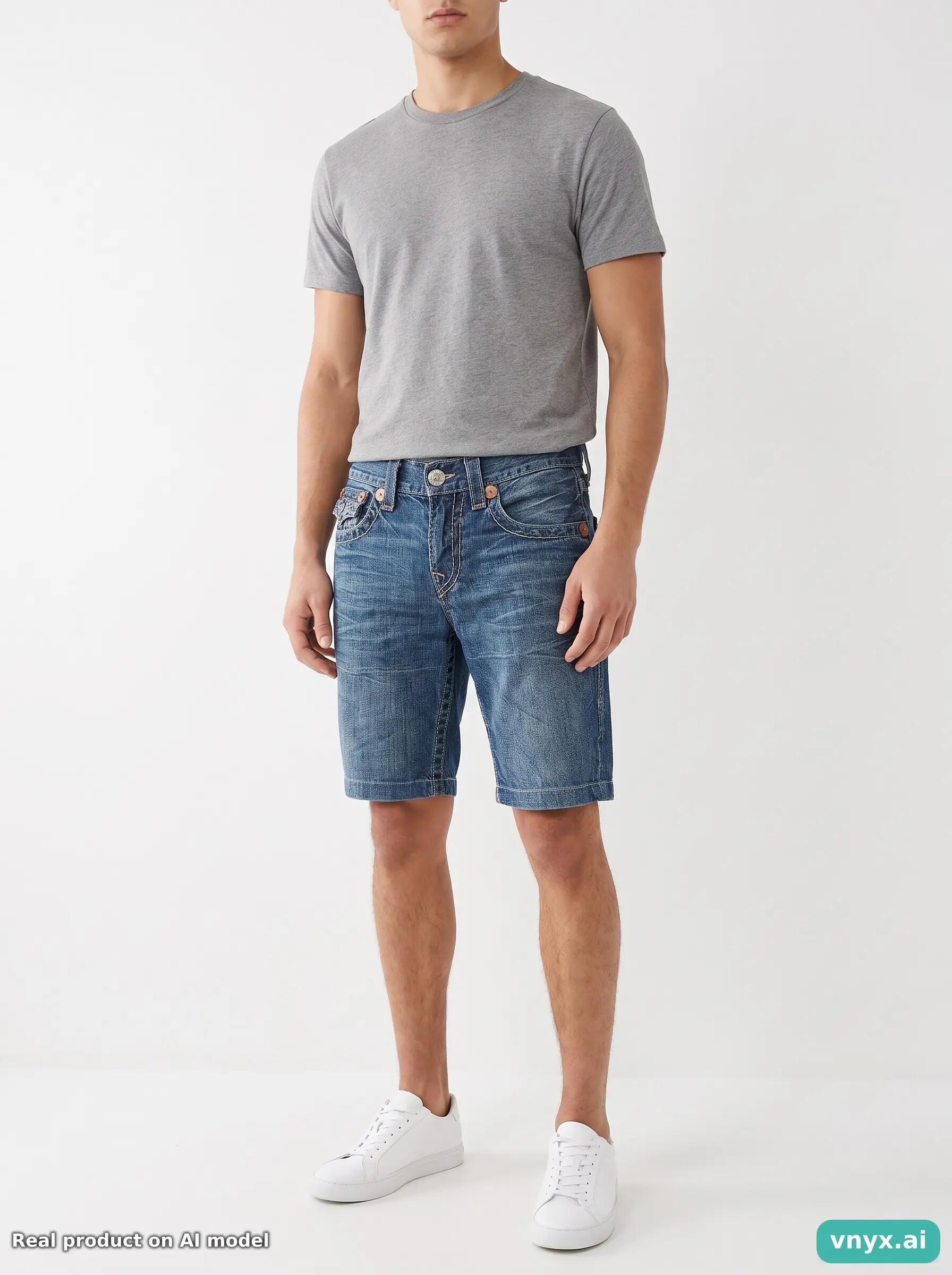 Second Life - Vintage True Religion Blue Denim Shorts Men 28 6/6