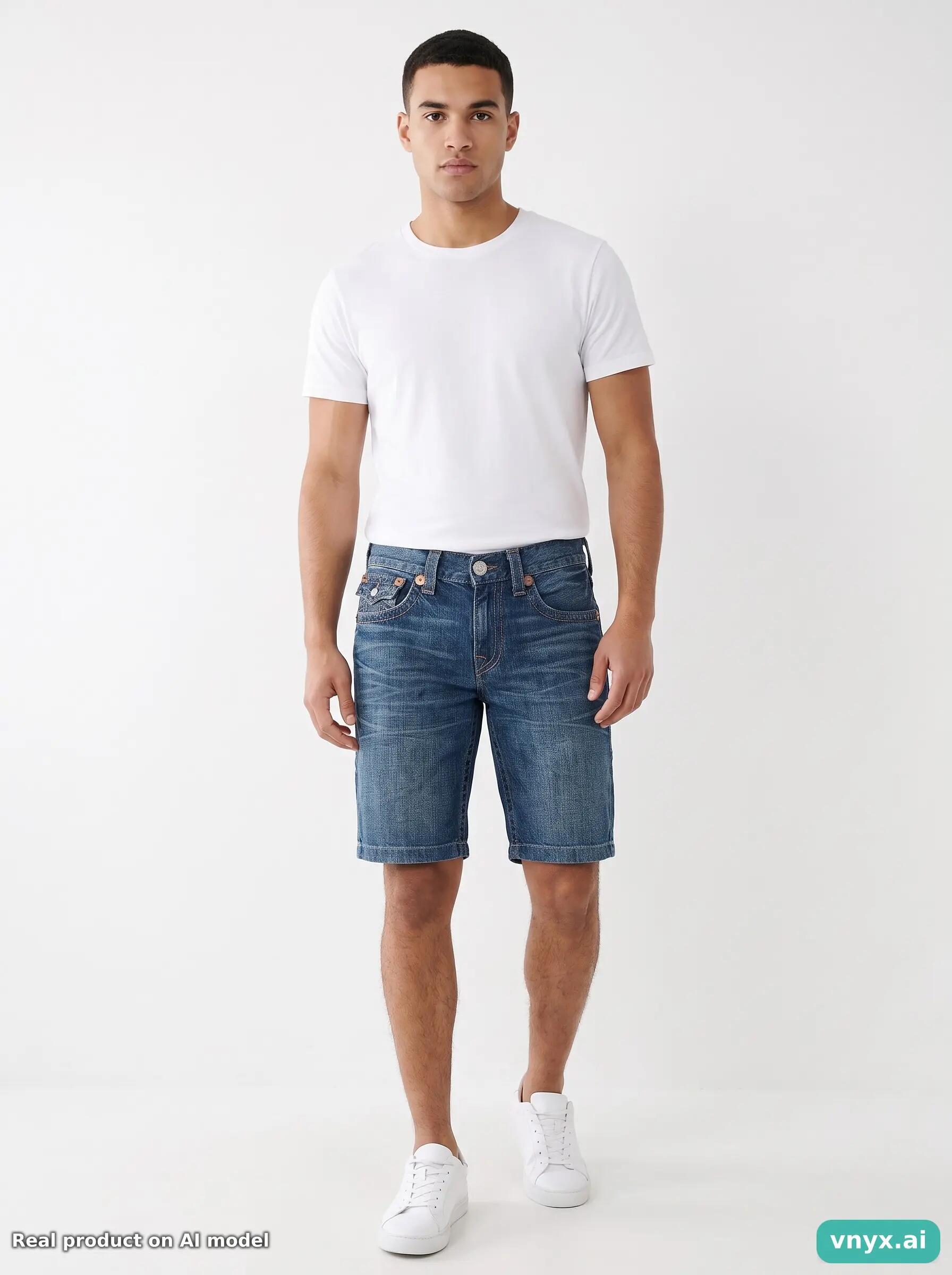 Second Life - Vintage True Religion Blue Denim Shorts Men 28 3/6