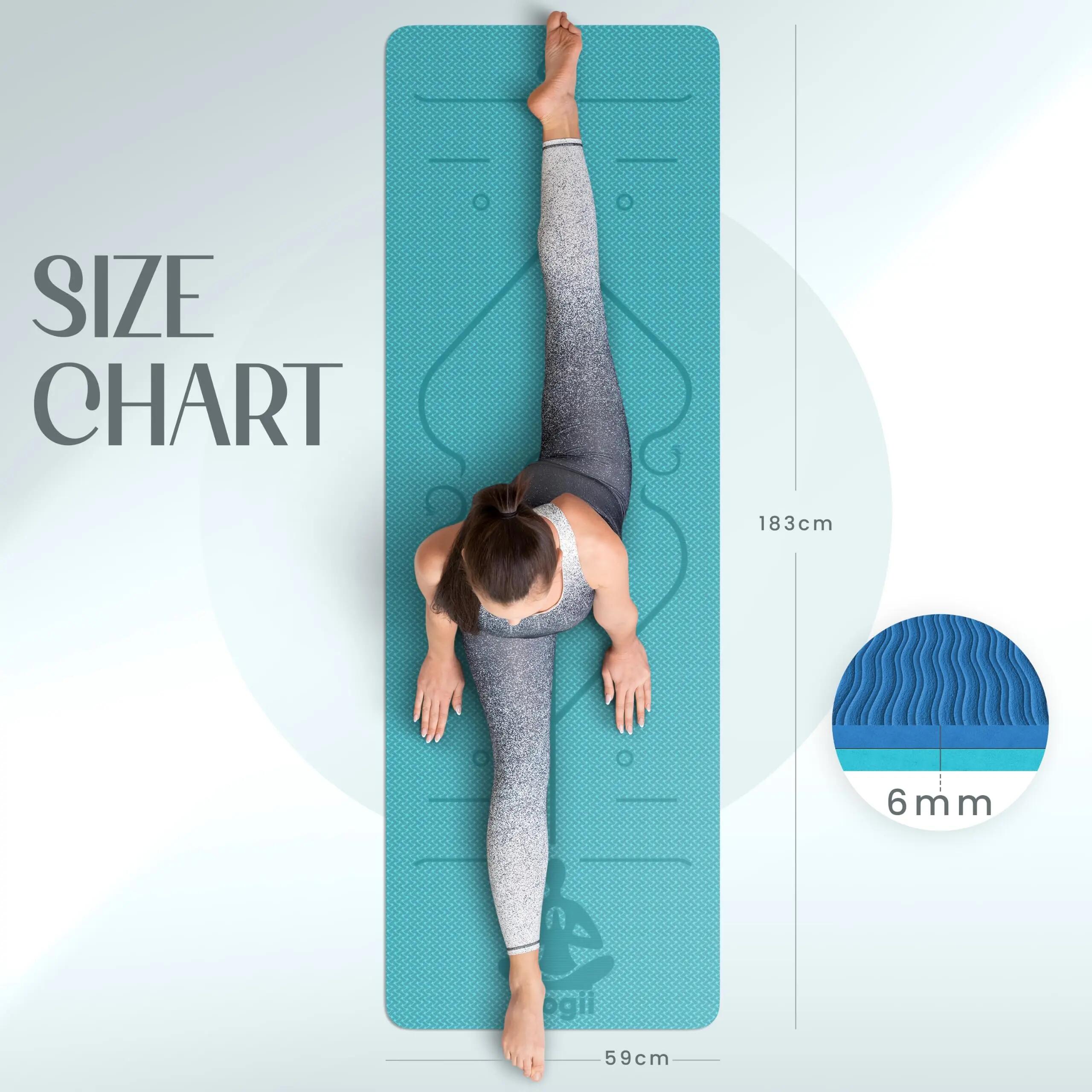 Yogii 6 mm TPE Yoga Mat with Alignment Guides | Decathlon