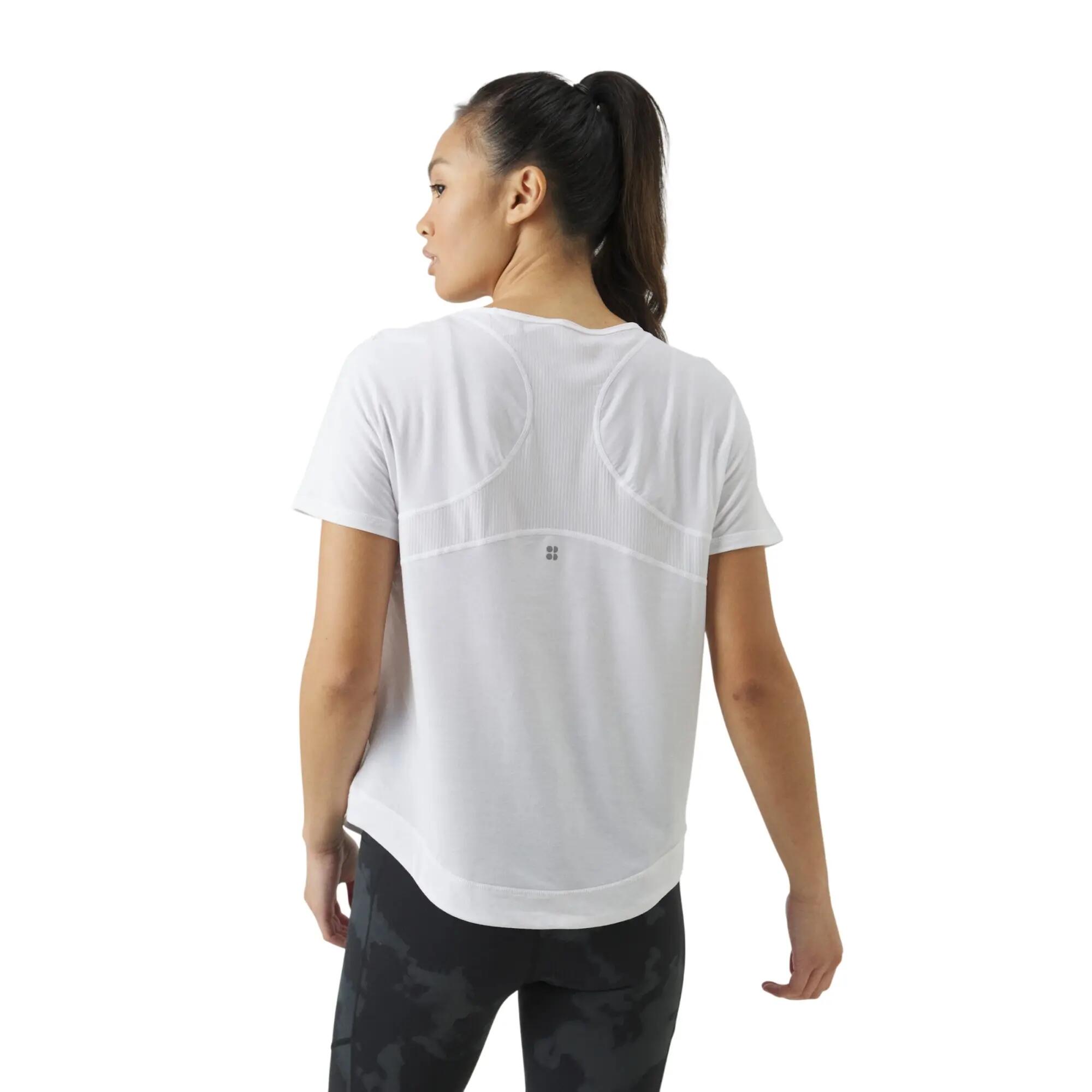Camiseta Breathe Easy de Malla para Mujer Blanco 3/4