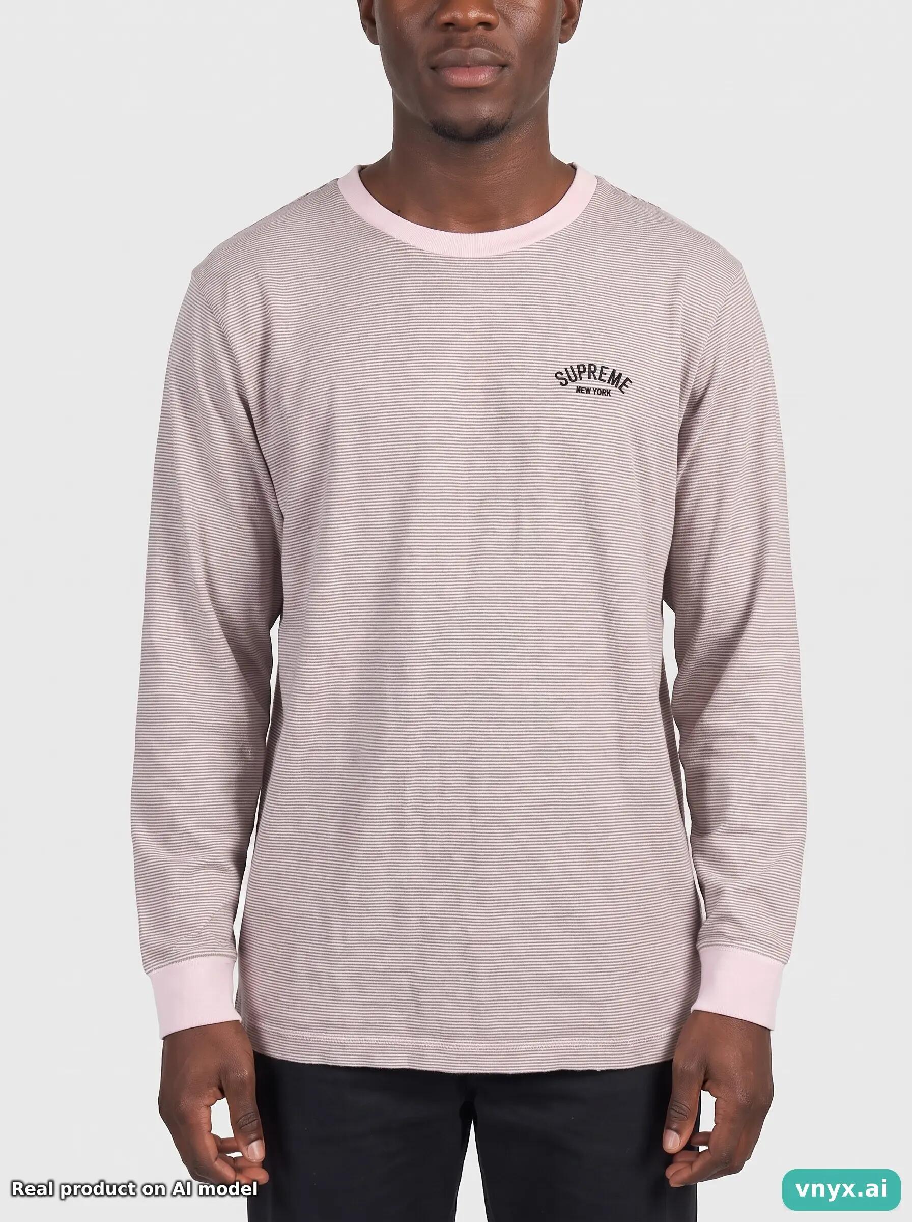 Second Life - Vintage Supreme Light Pink Long Sleeve Men M 5/5