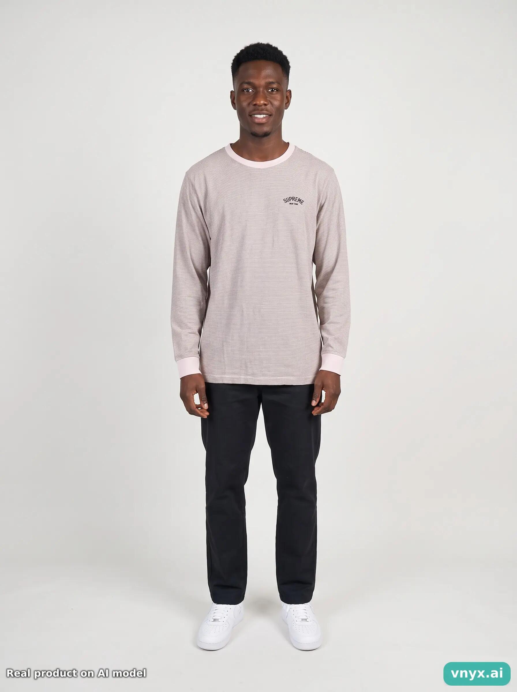 Second Life - Vintage Supreme Light Pink Long Sleeve Men M 3/5
