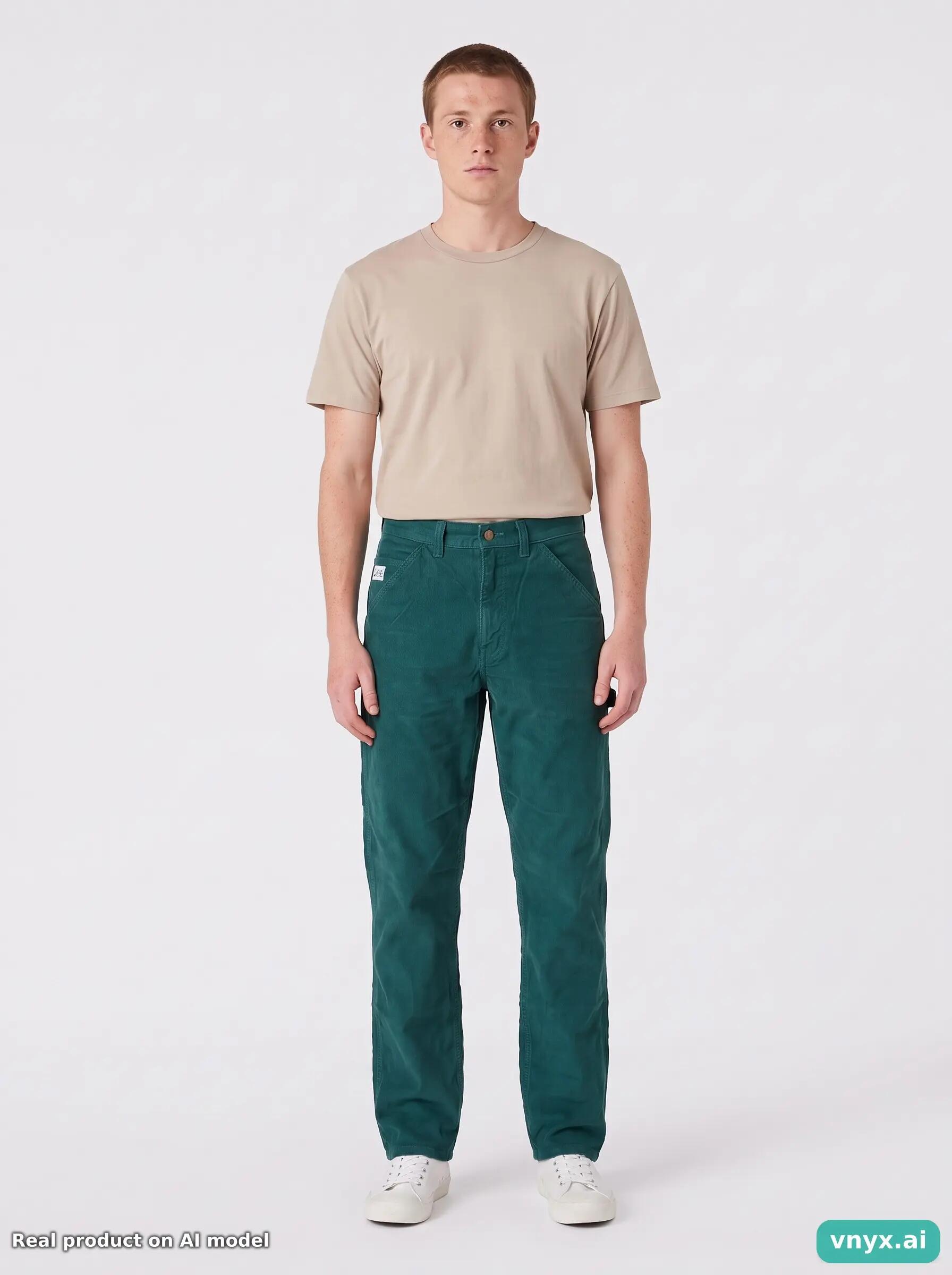 Second Life - Vintage Lee Teal Trousers Men 27 L34 5/6