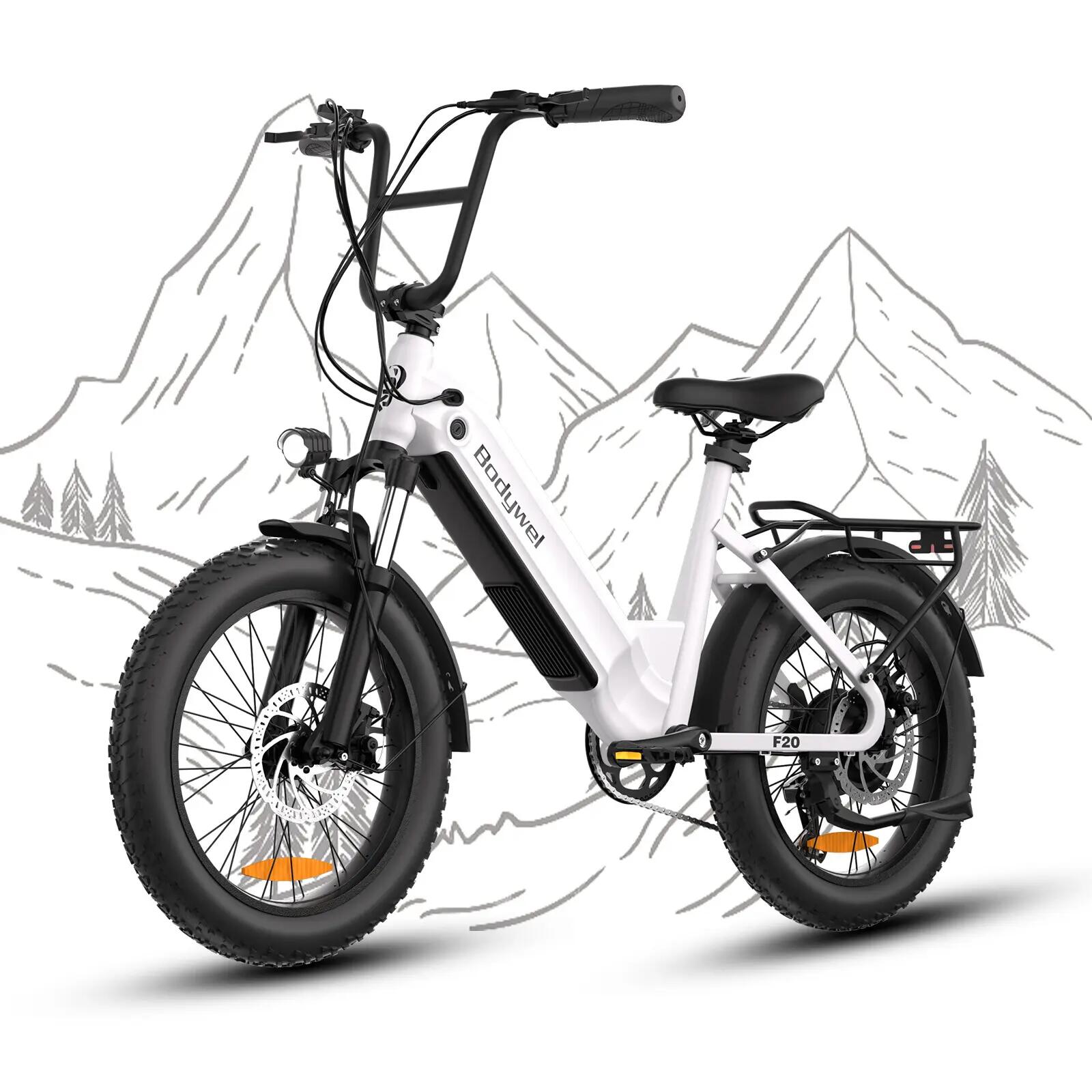 Bicicleta urbana elétrica BODYWEL F20, motor 500W, 720Wh, 20 polegadas 2/8