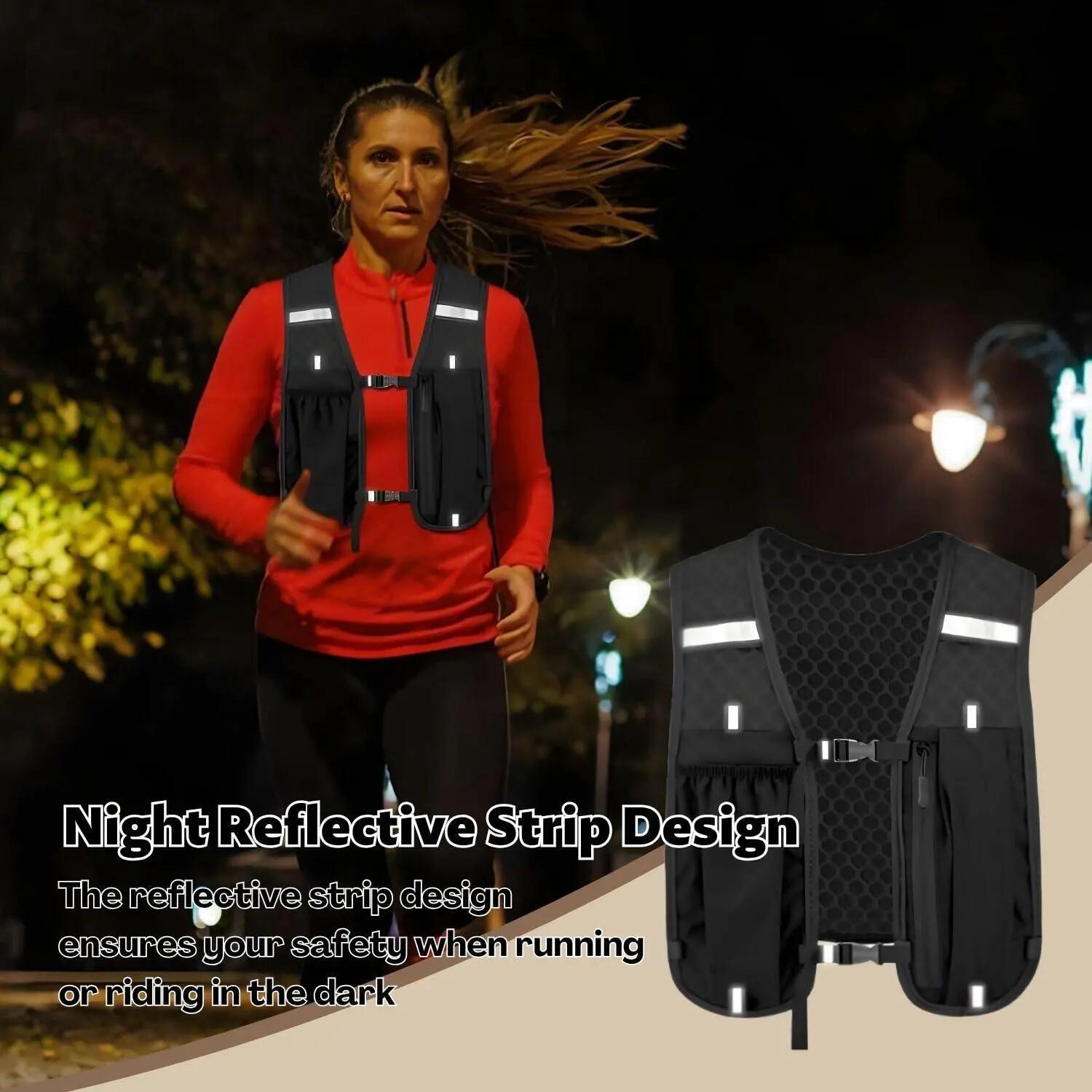 Gilet de course pour homme et femme - Gilet de course avec gourde de 500ml - Réf 5/5