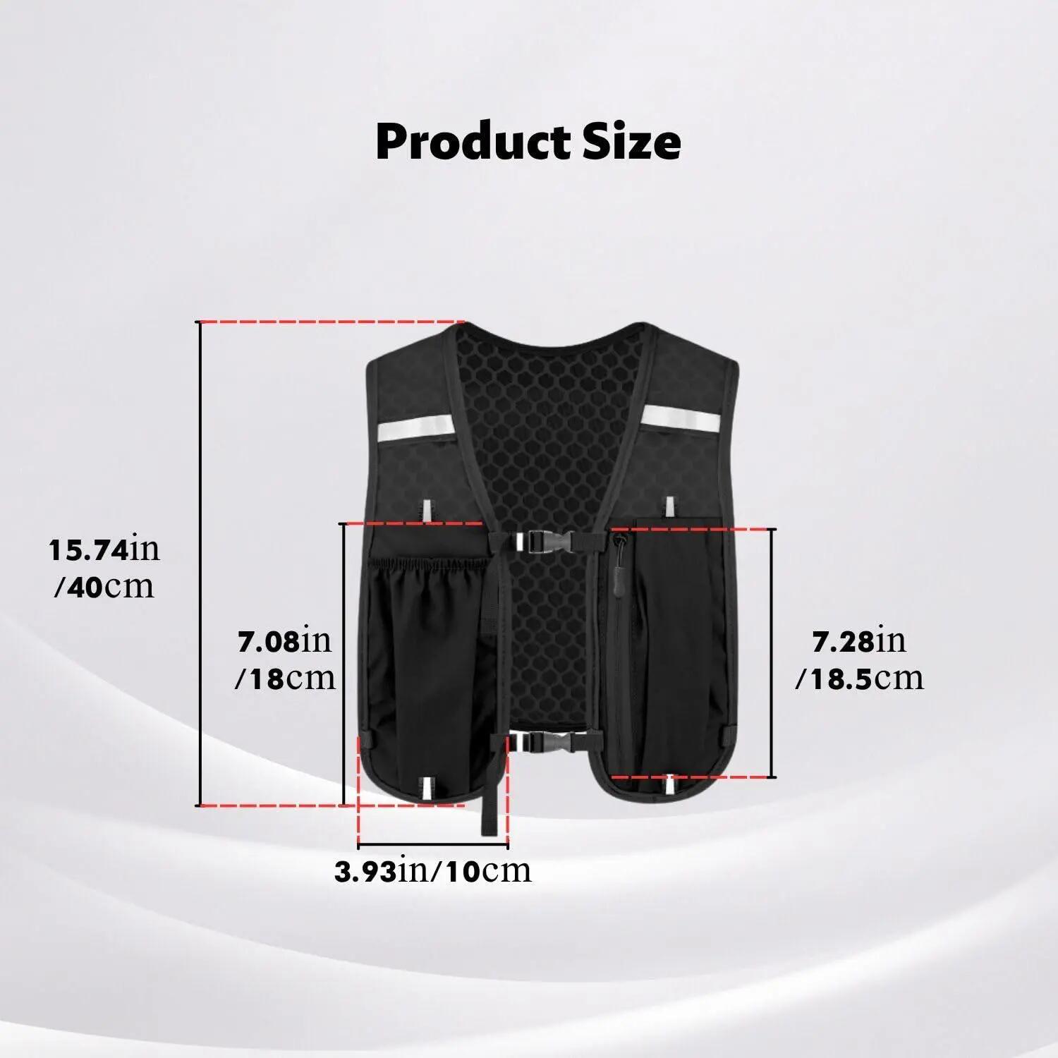 Gilet de course pour homme et femme - Gilet de course avec gourde de 500ml - Réf 2/5
