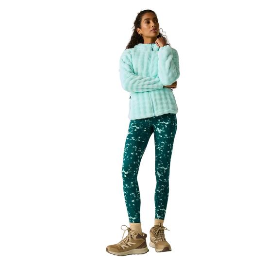 Legging Extensible À Taille Élastiquée Motif/style Coup De Brosse Femme (Vert