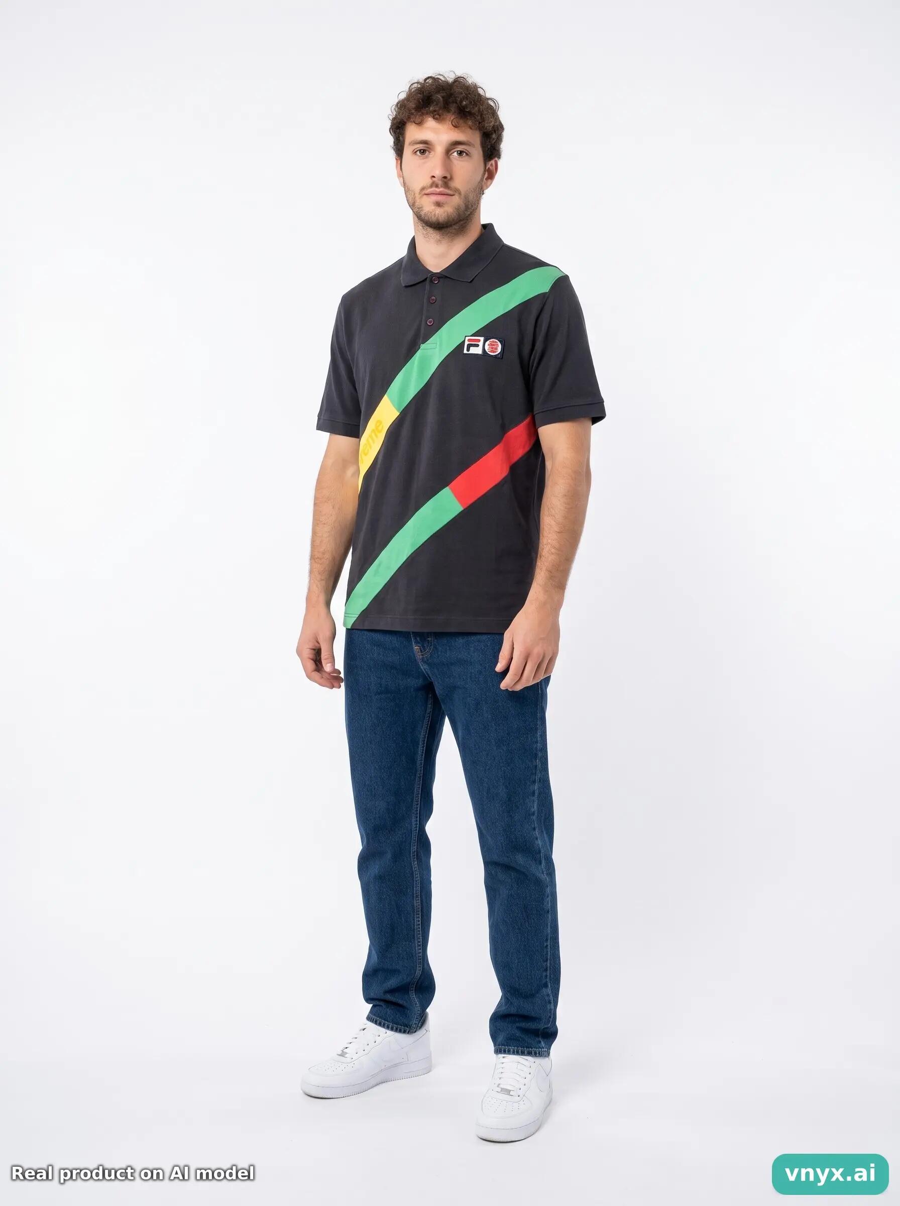 Second Life - Vintage FILA Black Polo Shirt Men M 3/5