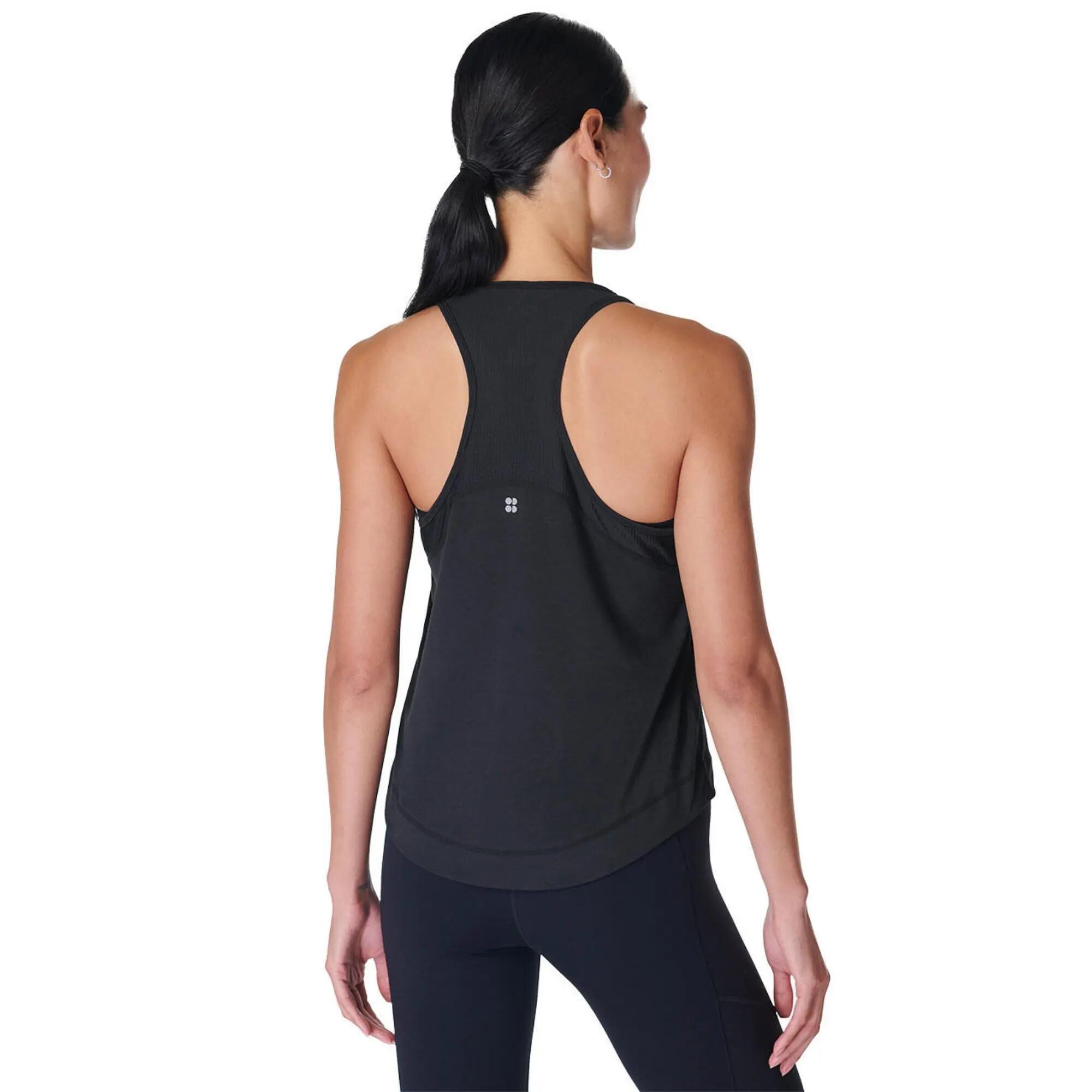 Camiseta Sin Mangas Breathe Easy de Malla para Mujer Negro 3/4