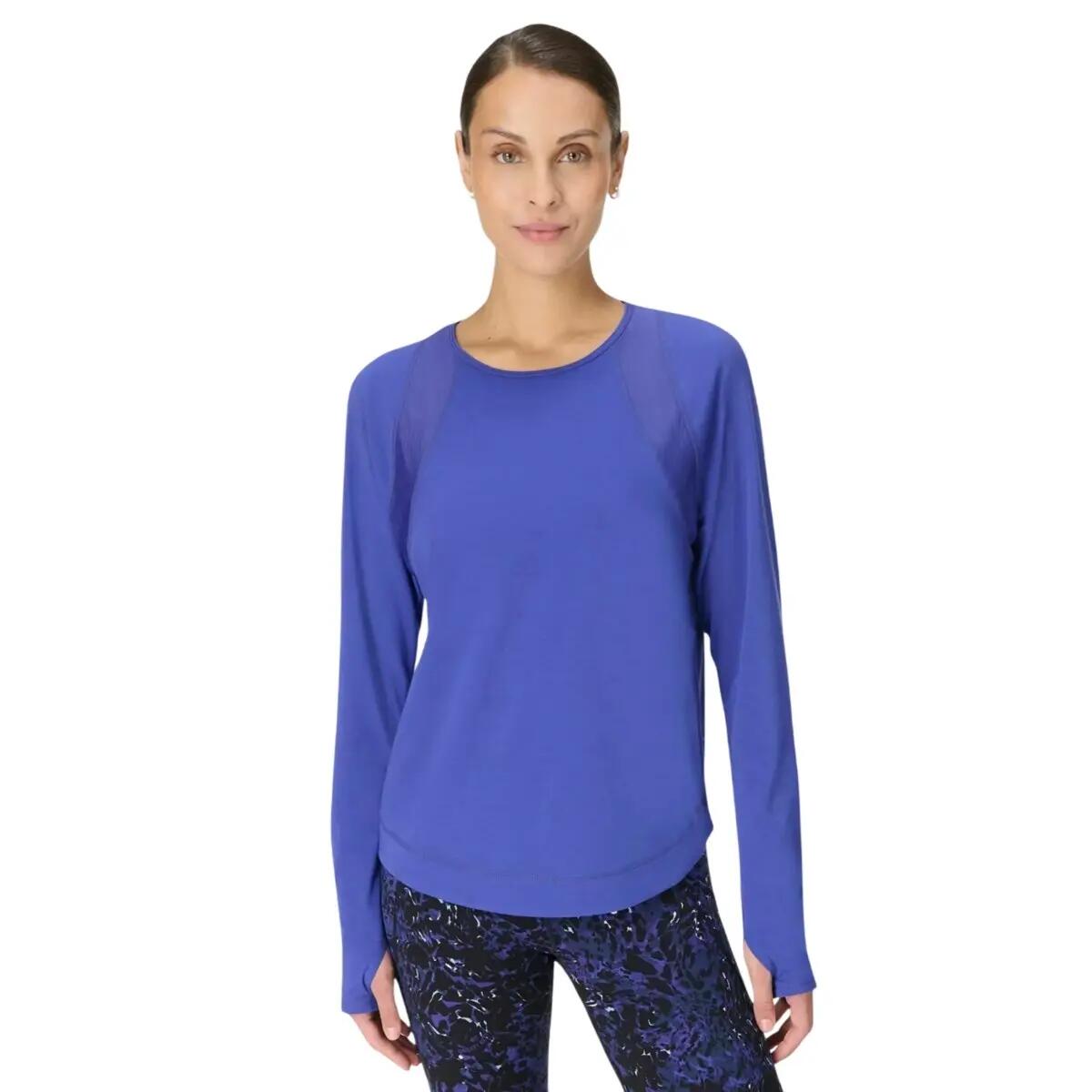 Breathe Easyshirt met lange mouwen voor dames (Diepblauw) 2/3