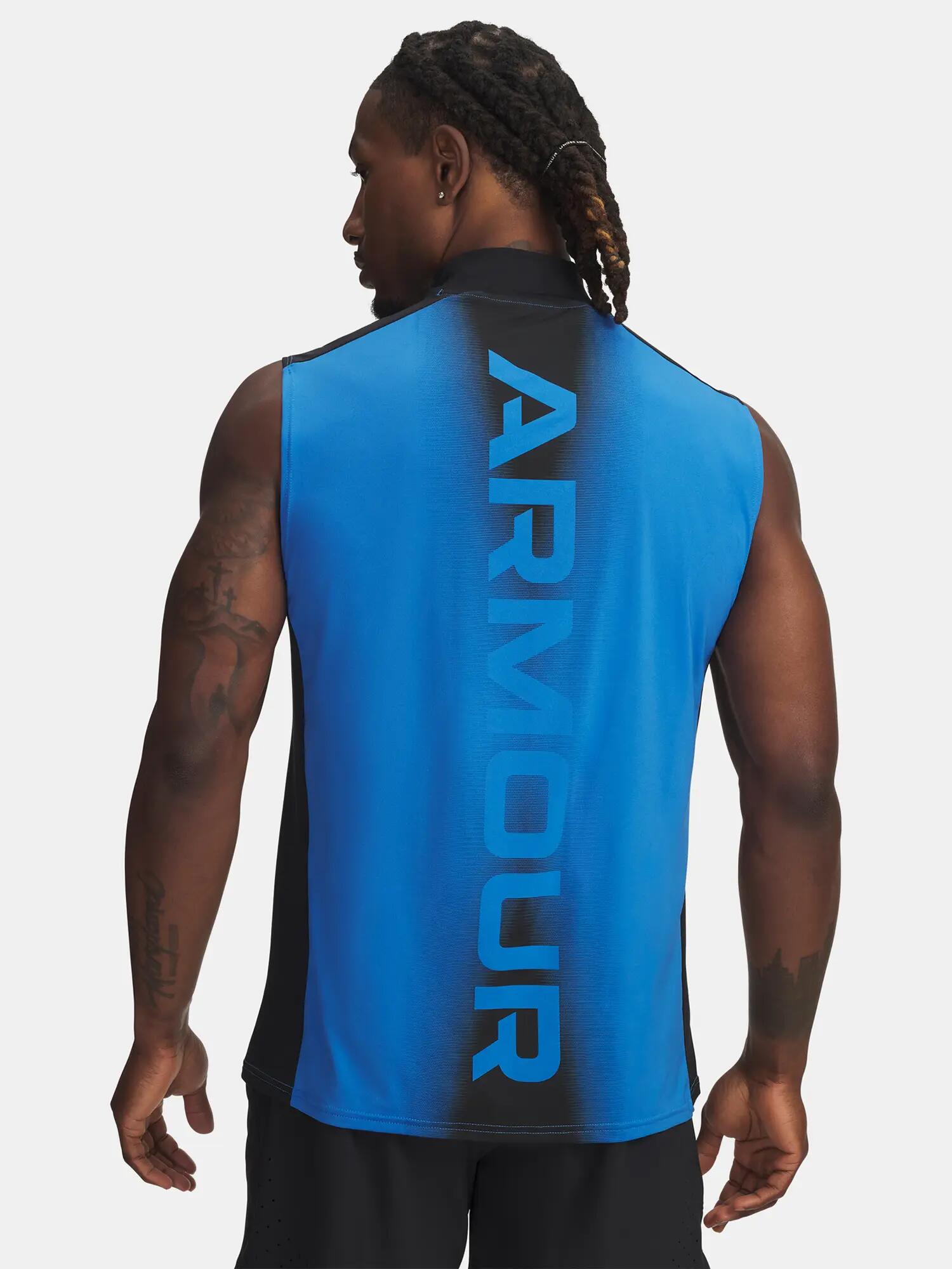 Férfi trikó Under Armour UA HG Wordmark SL-BLU 2/3