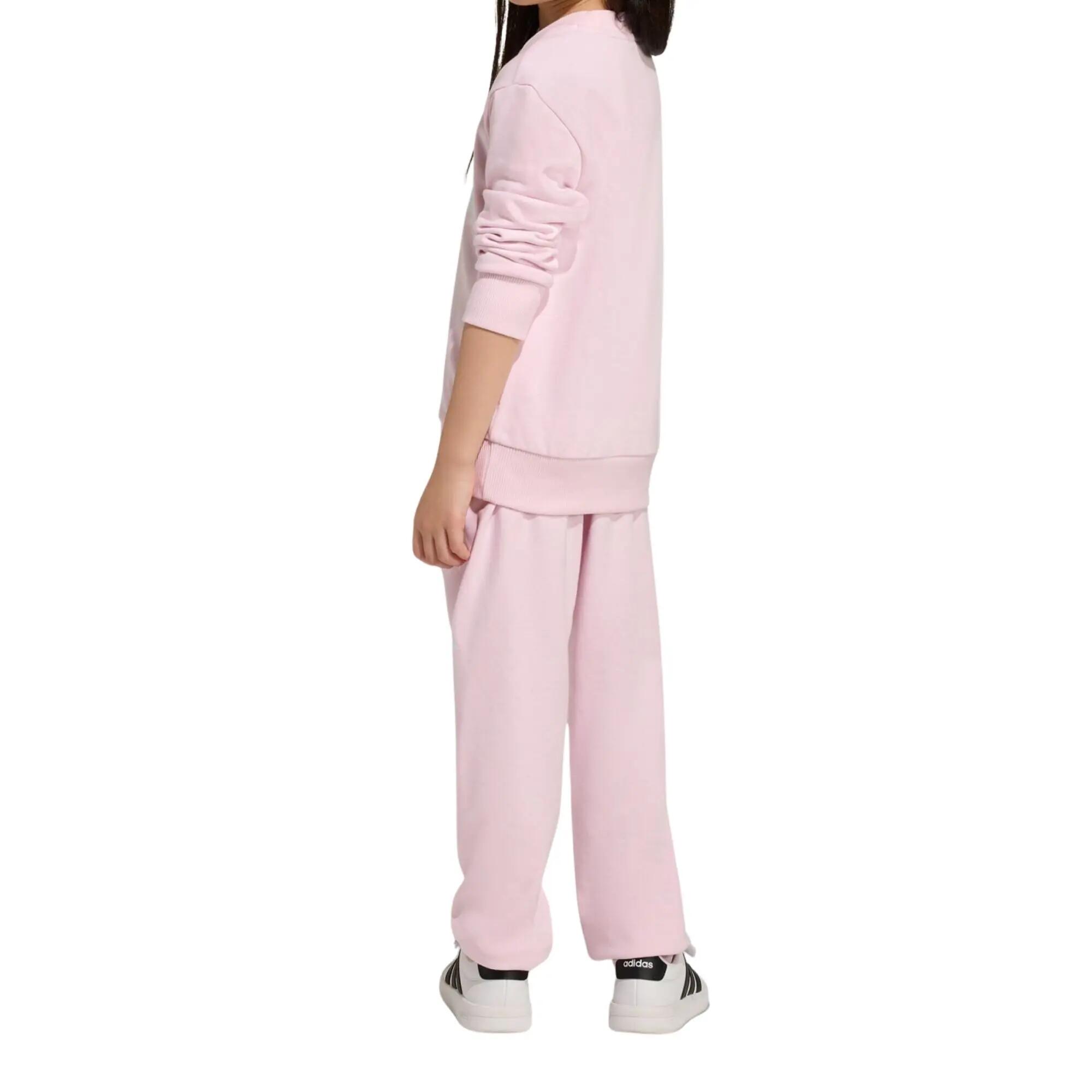 Adidas - Chándal con Cuello Redondo Niña Essentials, Rosa - 6-7 Años 4/5