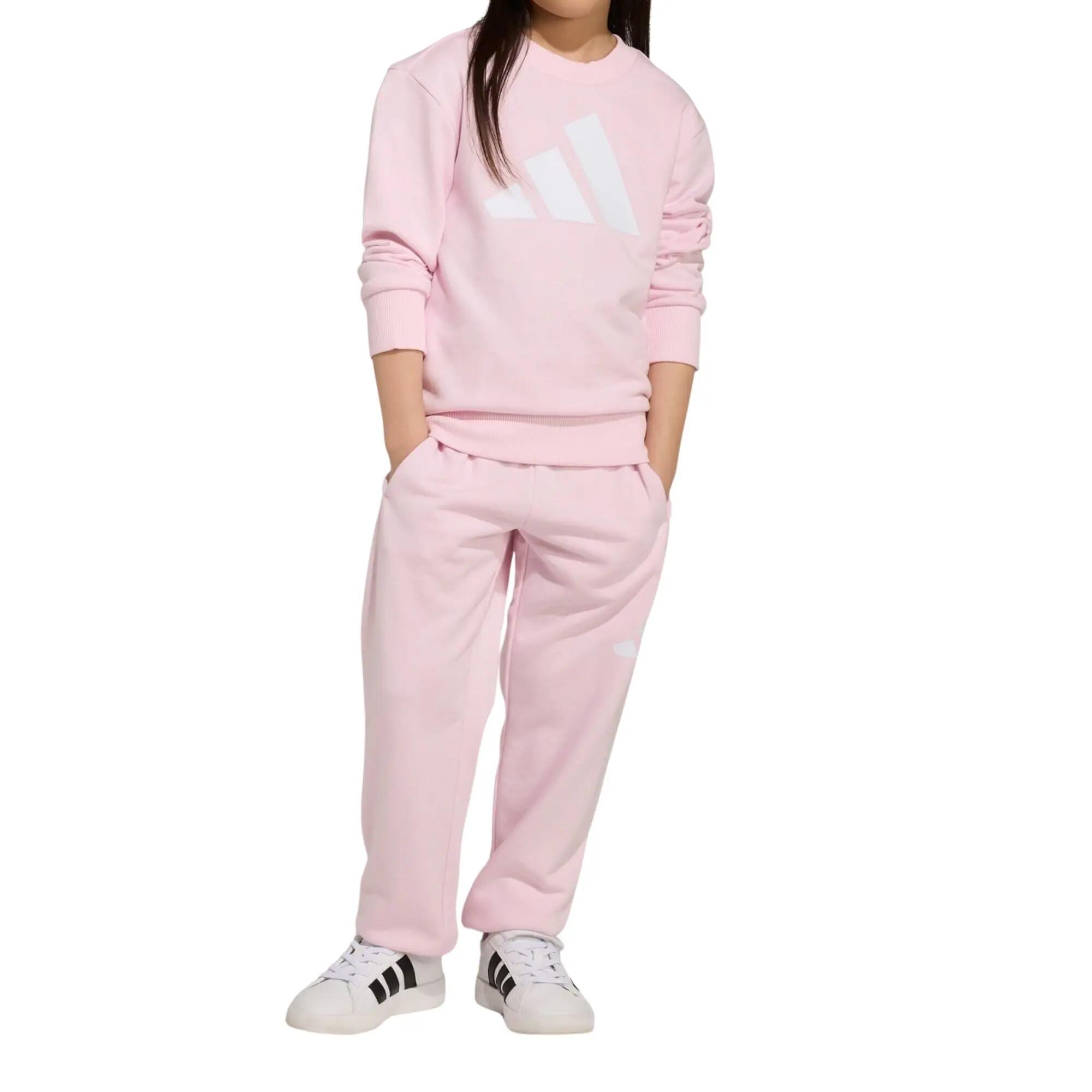 Adidas - Chándal con Cuello Redondo Niña Essentials, Rosa - 6-7 Años 3/5