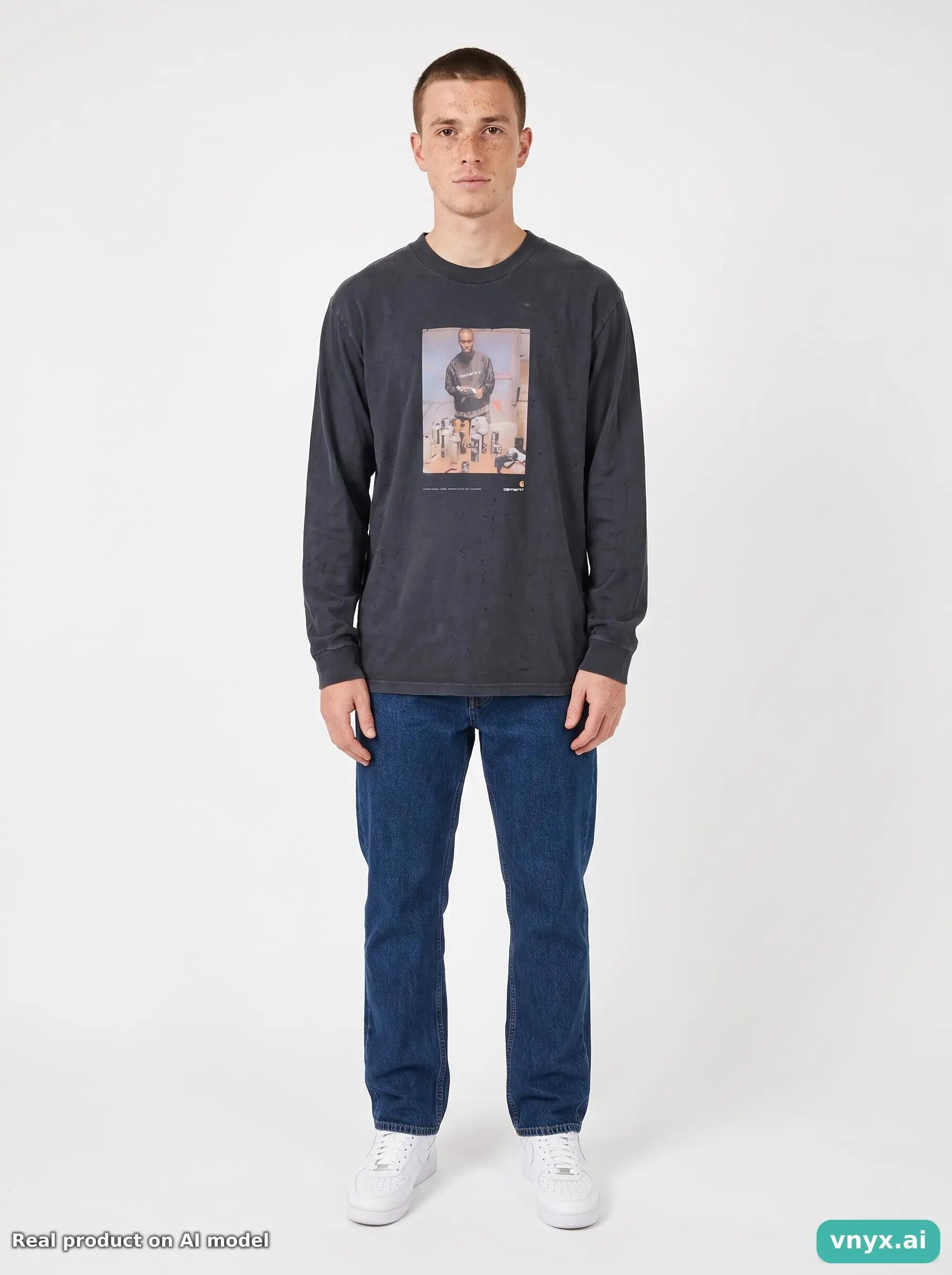 Second Life - Vintage Carhartt Black Long Sleeve Men L 3/5