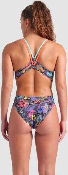 Maillot de bain Arena Vivid Repeat Dos Lace Plus Gris/Multicolore Femme 2/5