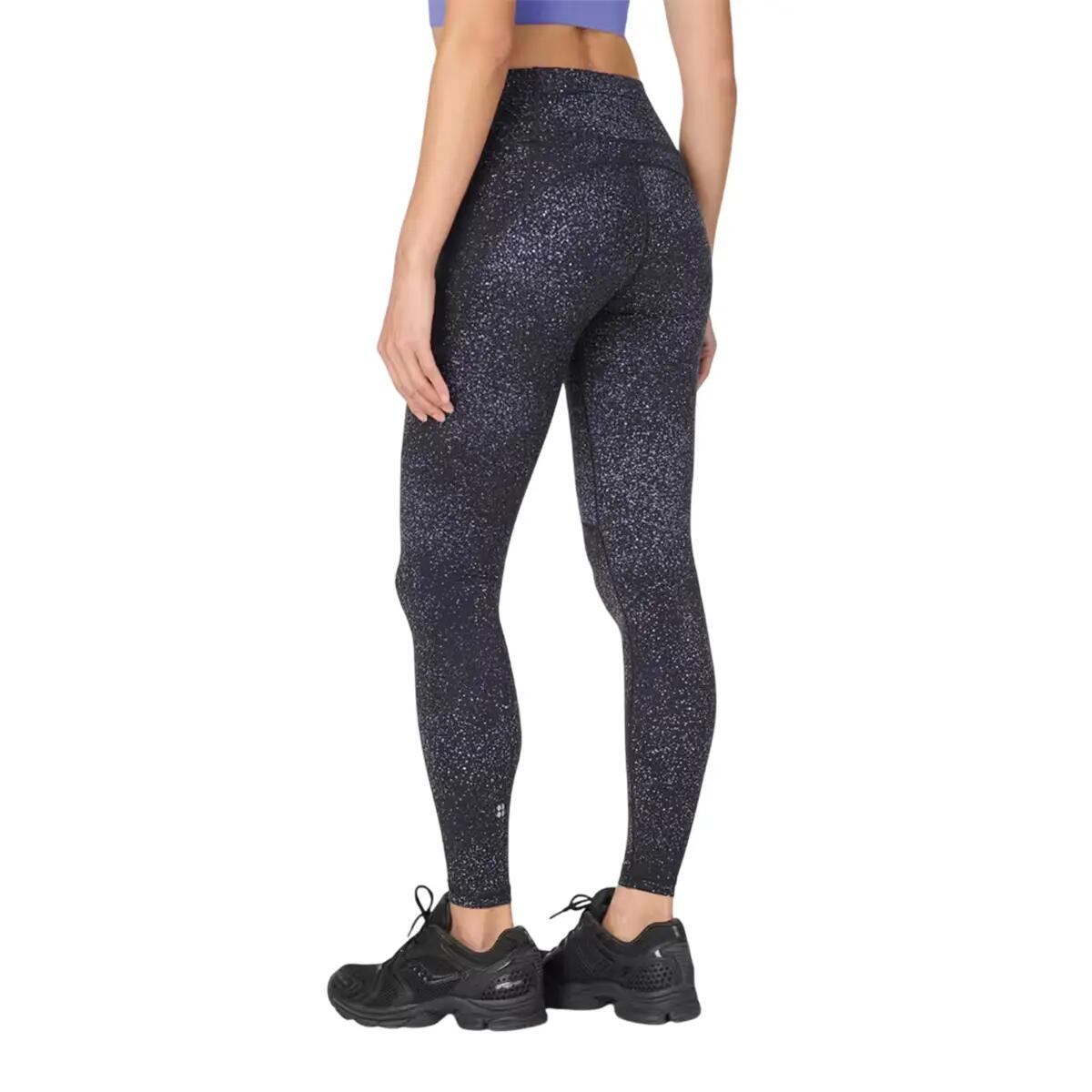 Womens/Ladies Power 7/8 Reflective Starry Sky Workout Leggings (Black) 3/3