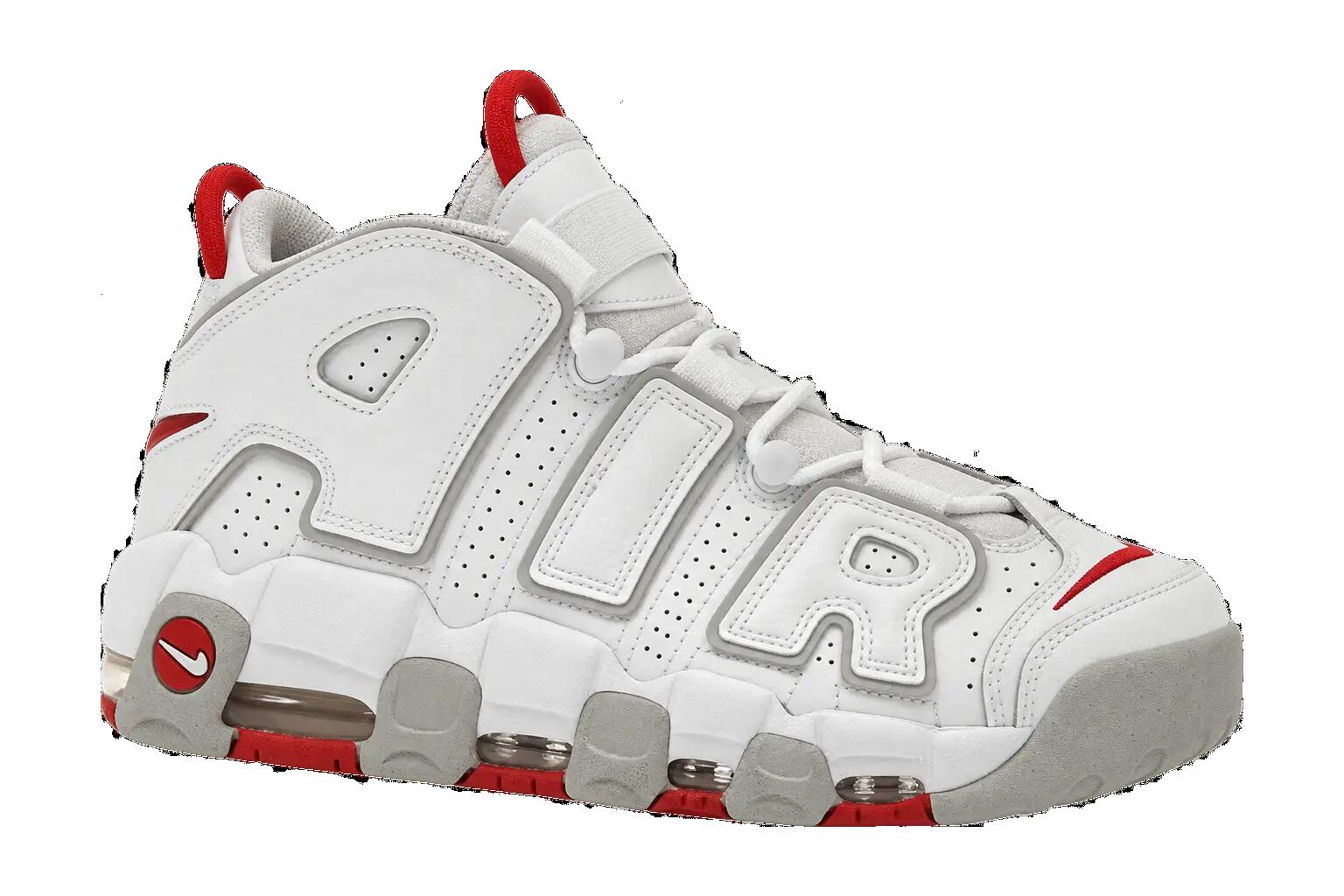 Sneaker uomo media altezza Nike Air More Uptempo 96 bianco grigio rosso 1/1
