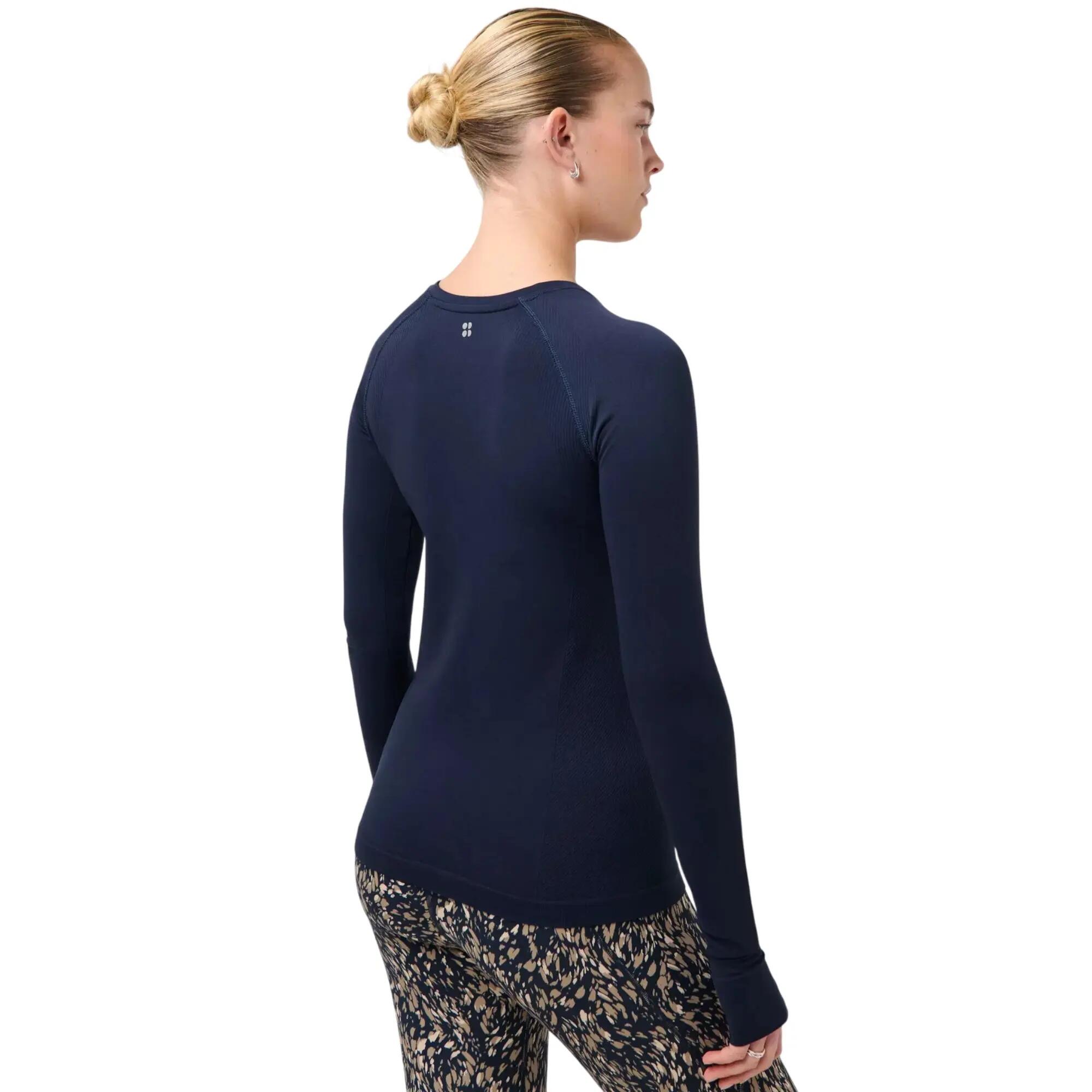 Top Atletico Senza Cuciture Manica Lunga Donna Sweaty Betty Blu Navy 3/3
