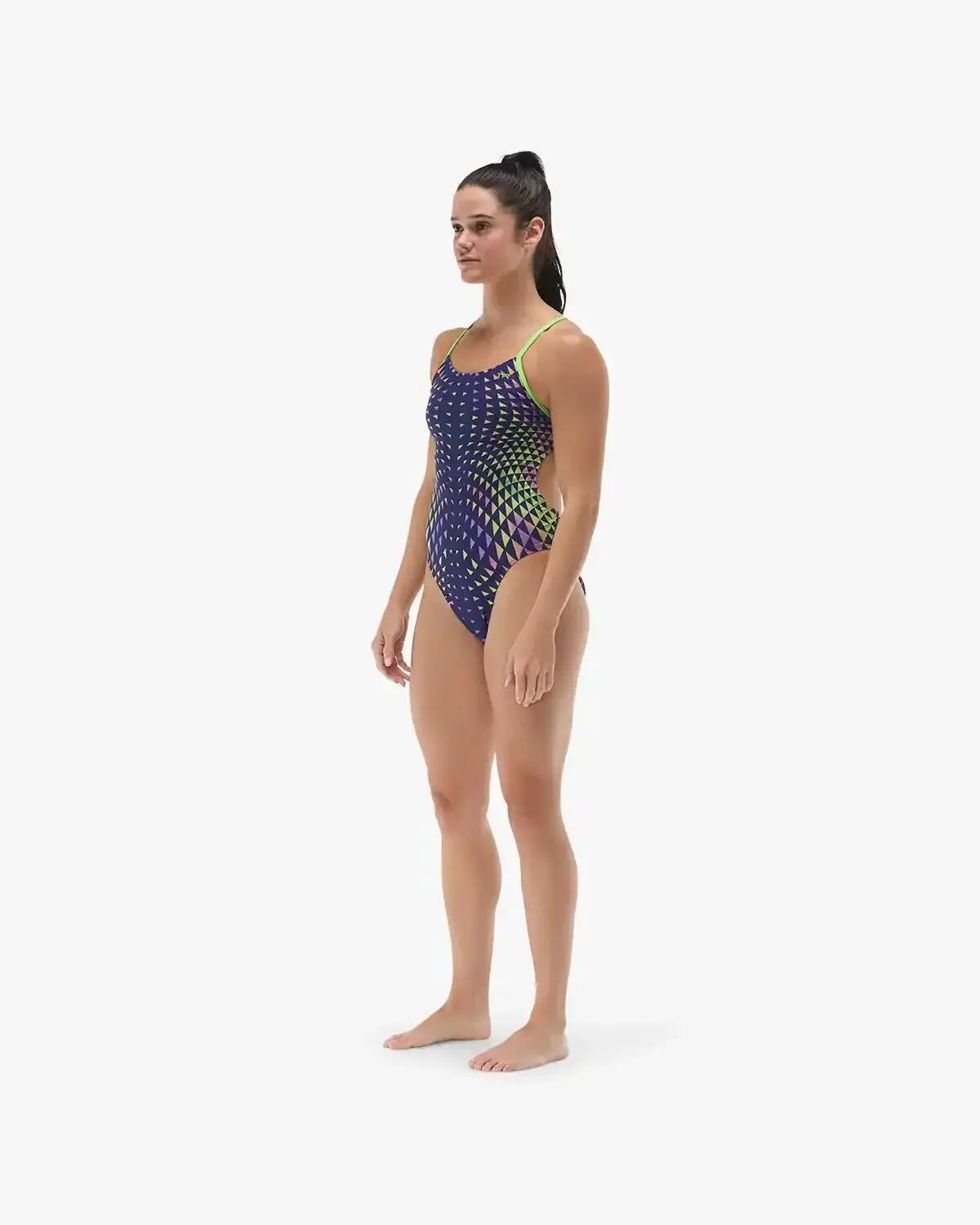 TYR Womens Nova Cutoutfit Swimsuit - Navy/Multi 5/5