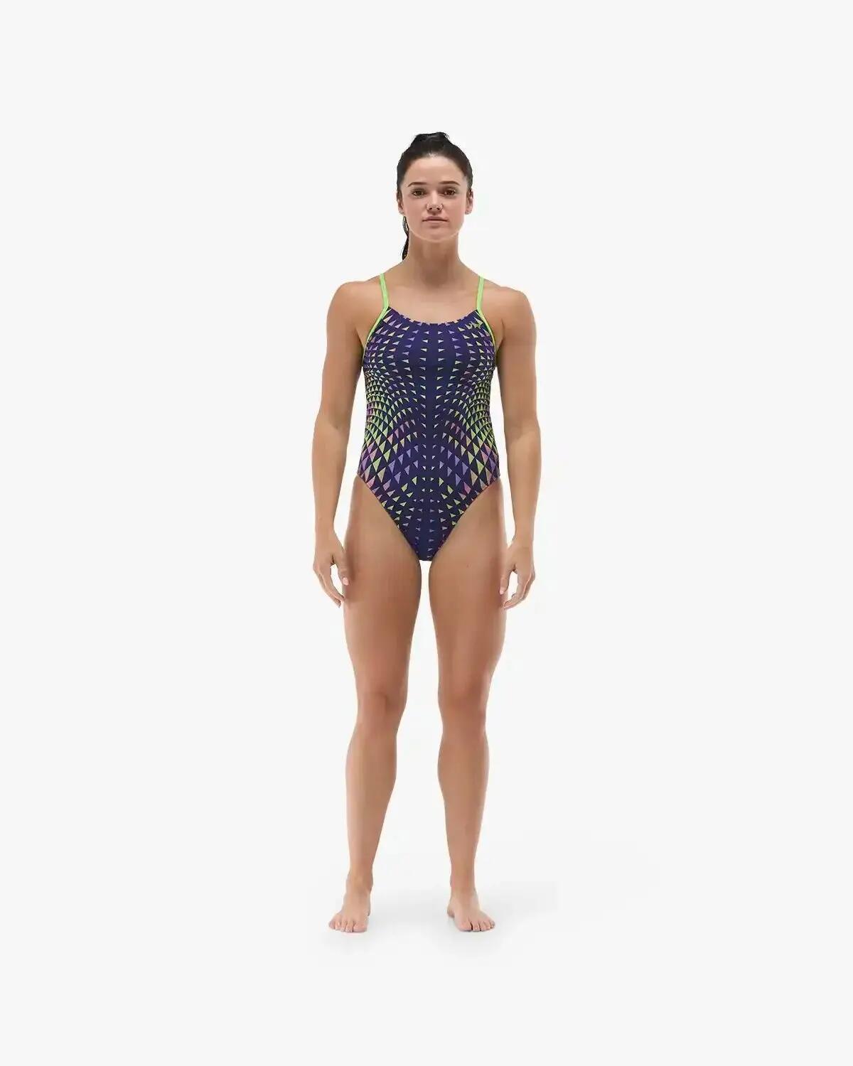 TYR Womens Nova Cutoutfit Swimsuit - Navy/Multi 4/5