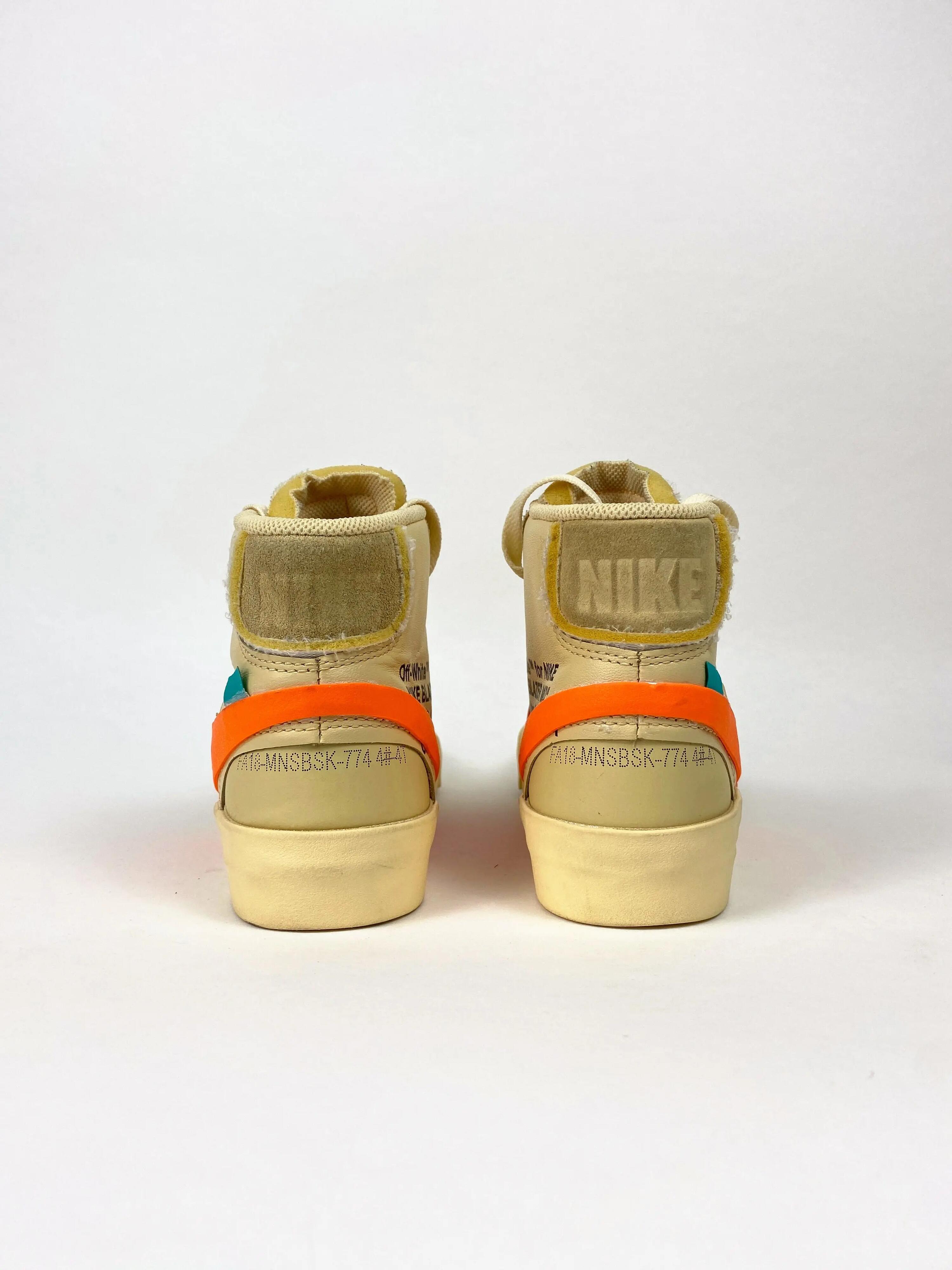 Reconditionné NIKE Baskets Femme, Blazer Mid, Orange Très Bon État 3/4