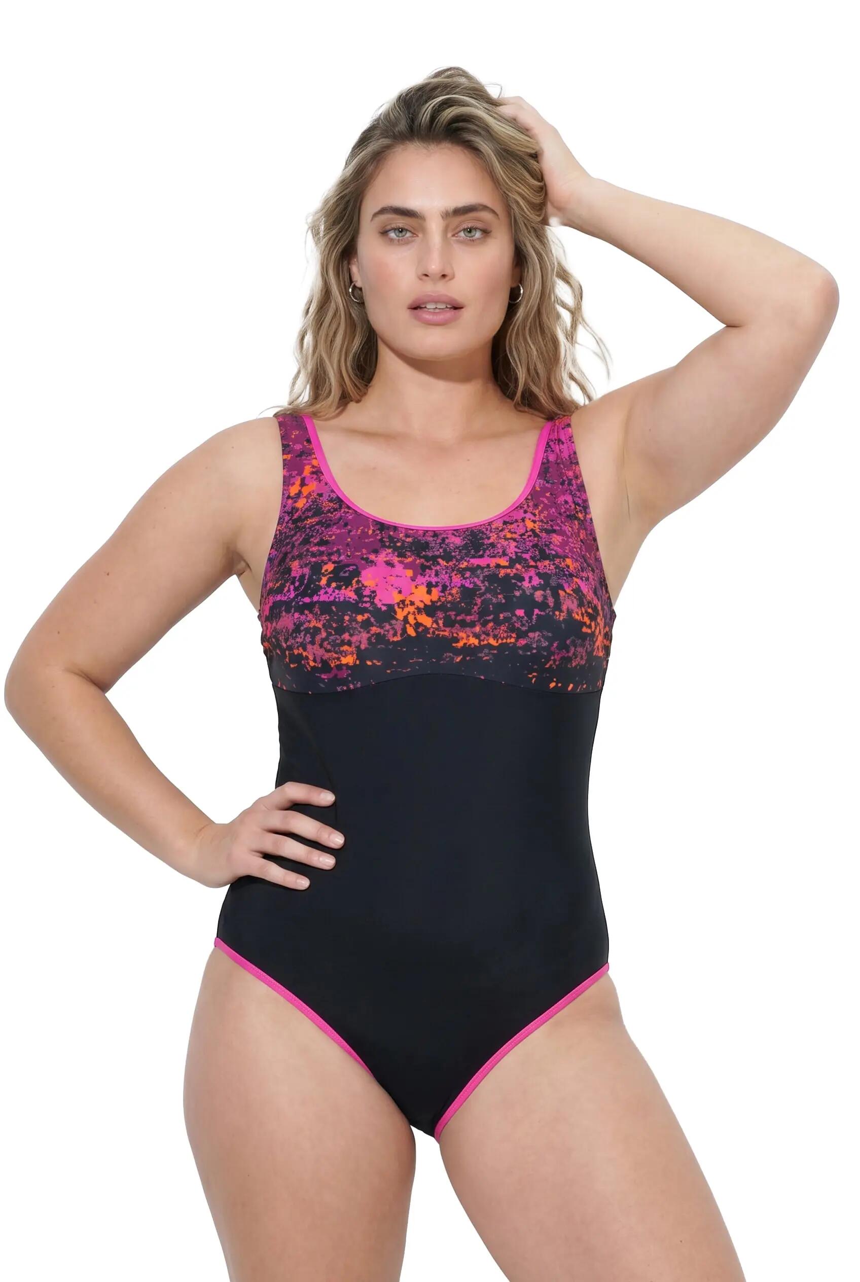 Dames Badpak confettipatroon uitneembare zachte cups 3/9