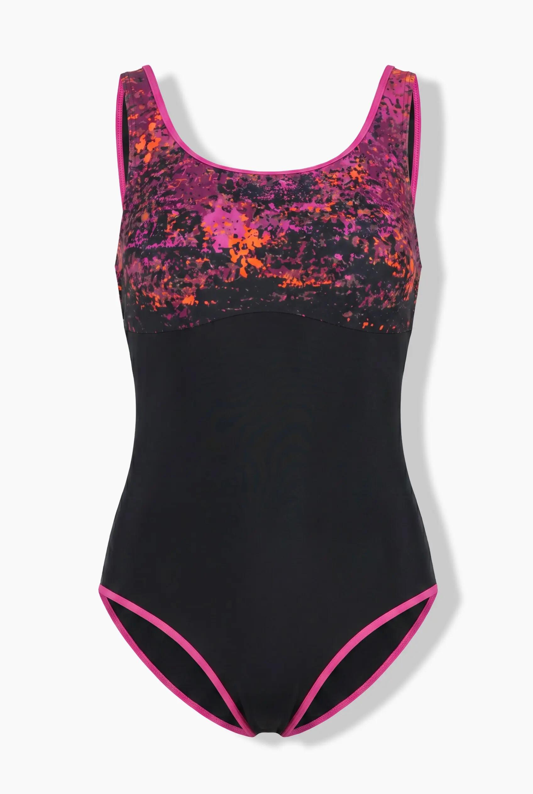 Dames Badpak confettipatroon uitneembare zachte cups 8/9