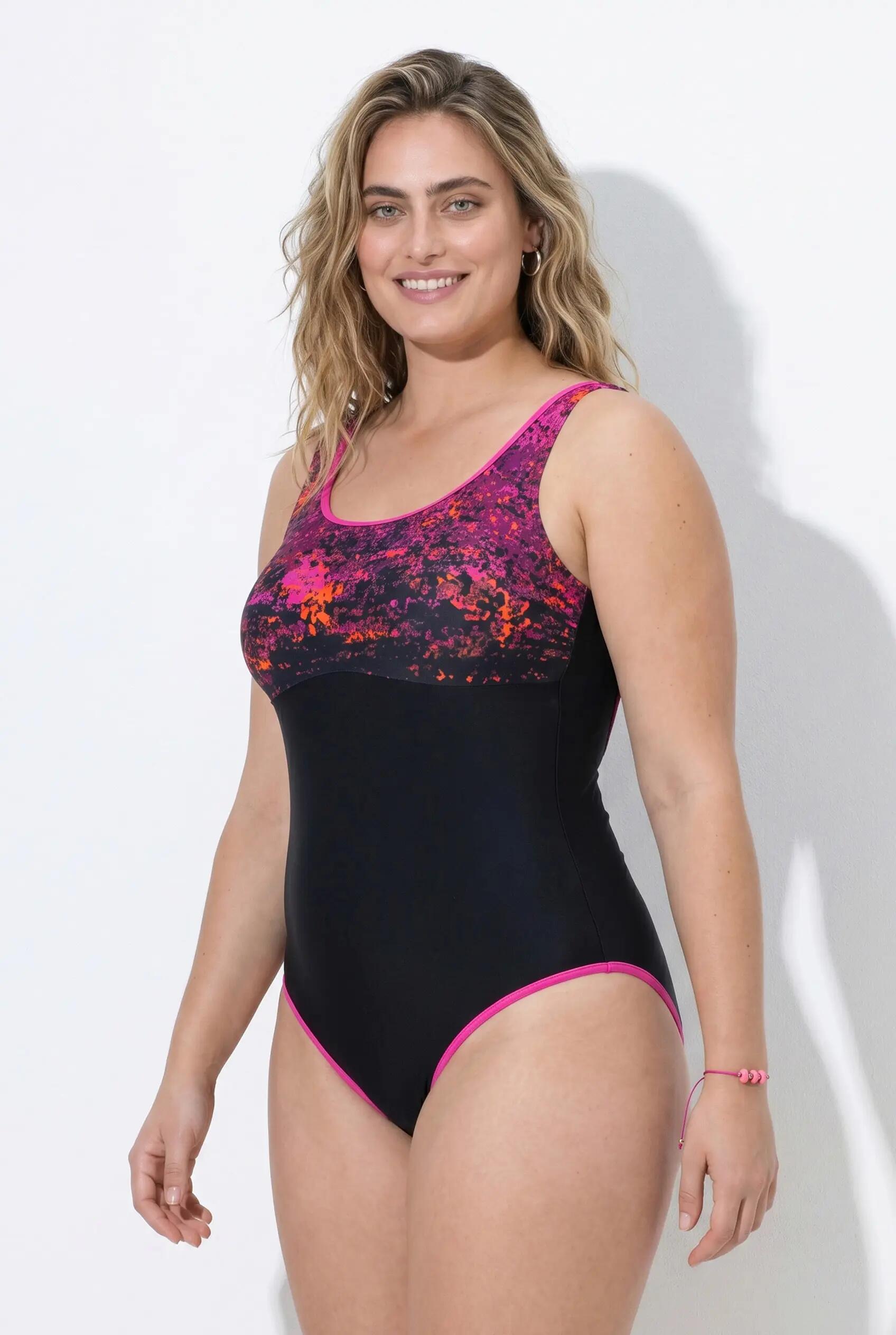 Dames Badpak confettipatroon uitneembare zachte cups 7/9