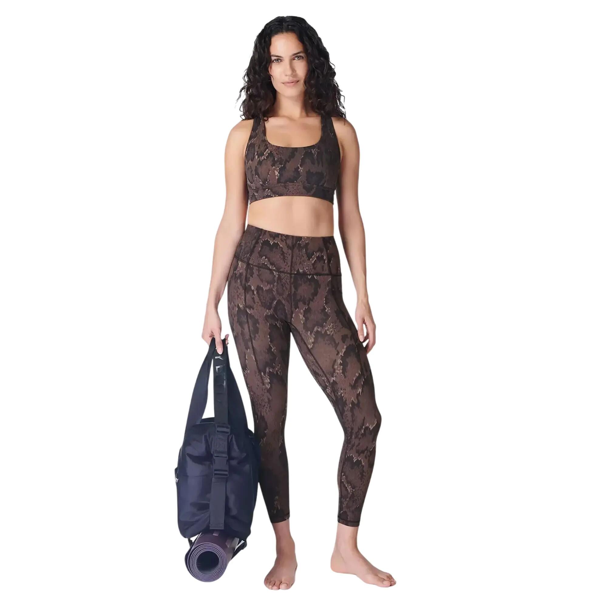 Legging 7/8 Yoga Motif/style Imprimé Serpent Femme (Marron) 1/4