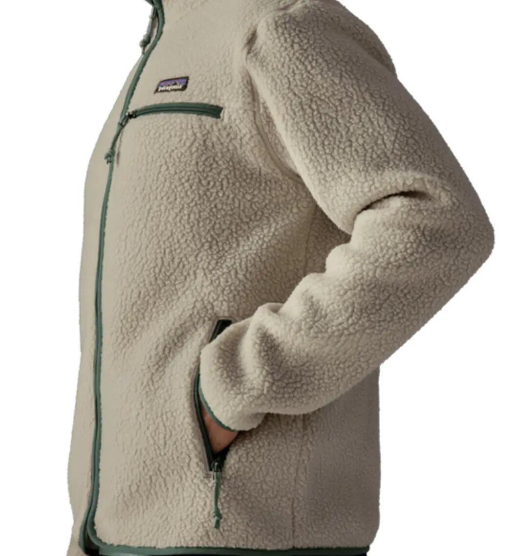 Chaqueta Polar Beige Patagonia Retro Pile Fleece Jacket Pelican w/Canopy Green 3/4