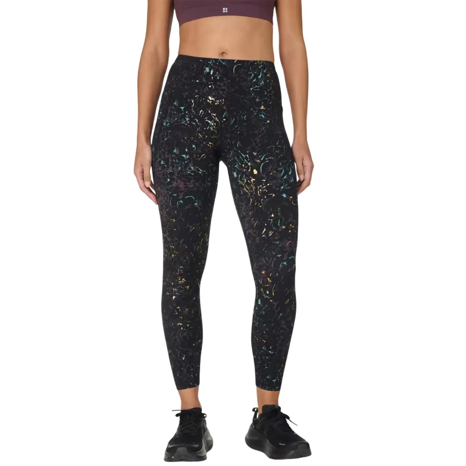 Leggings 7/8 Power Diseño Estampado Metalizado Ejercicio para Mujer Negro 2/3