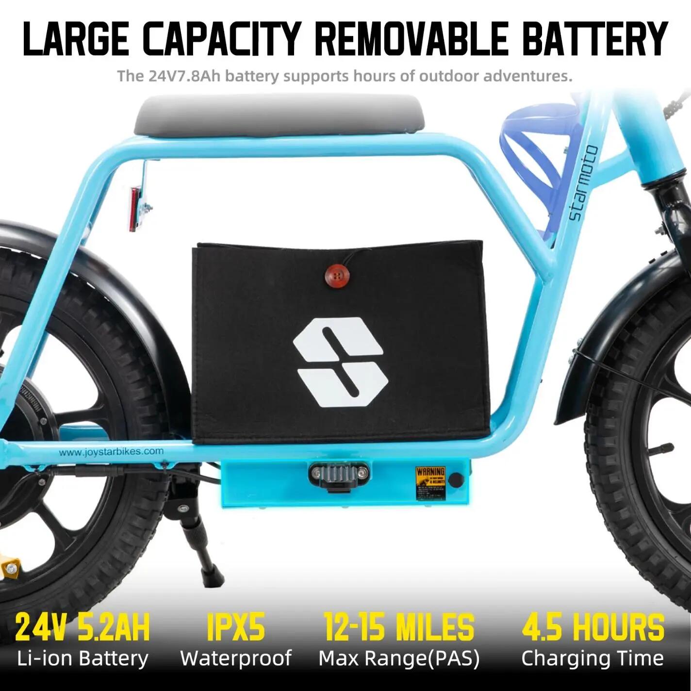 Kinder Elektrische Loopfiets 16 inch 250W 24V Uitneembare Accu 3/7