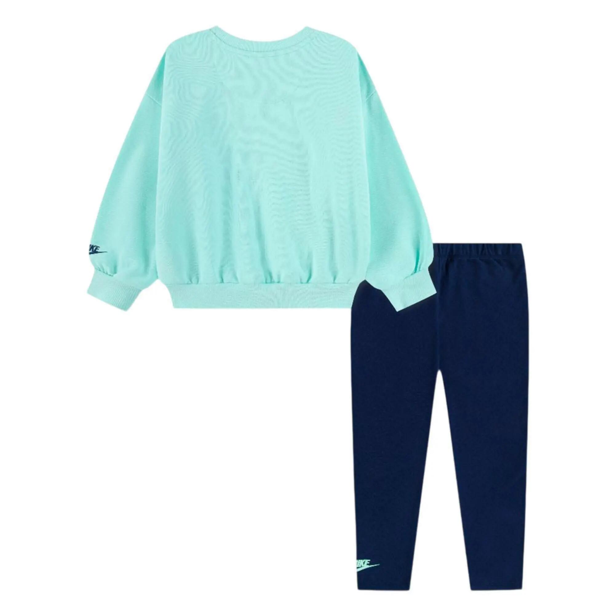Nike - Meisjes Trainingspak Ronde Hals Flare, Blauw 3/5