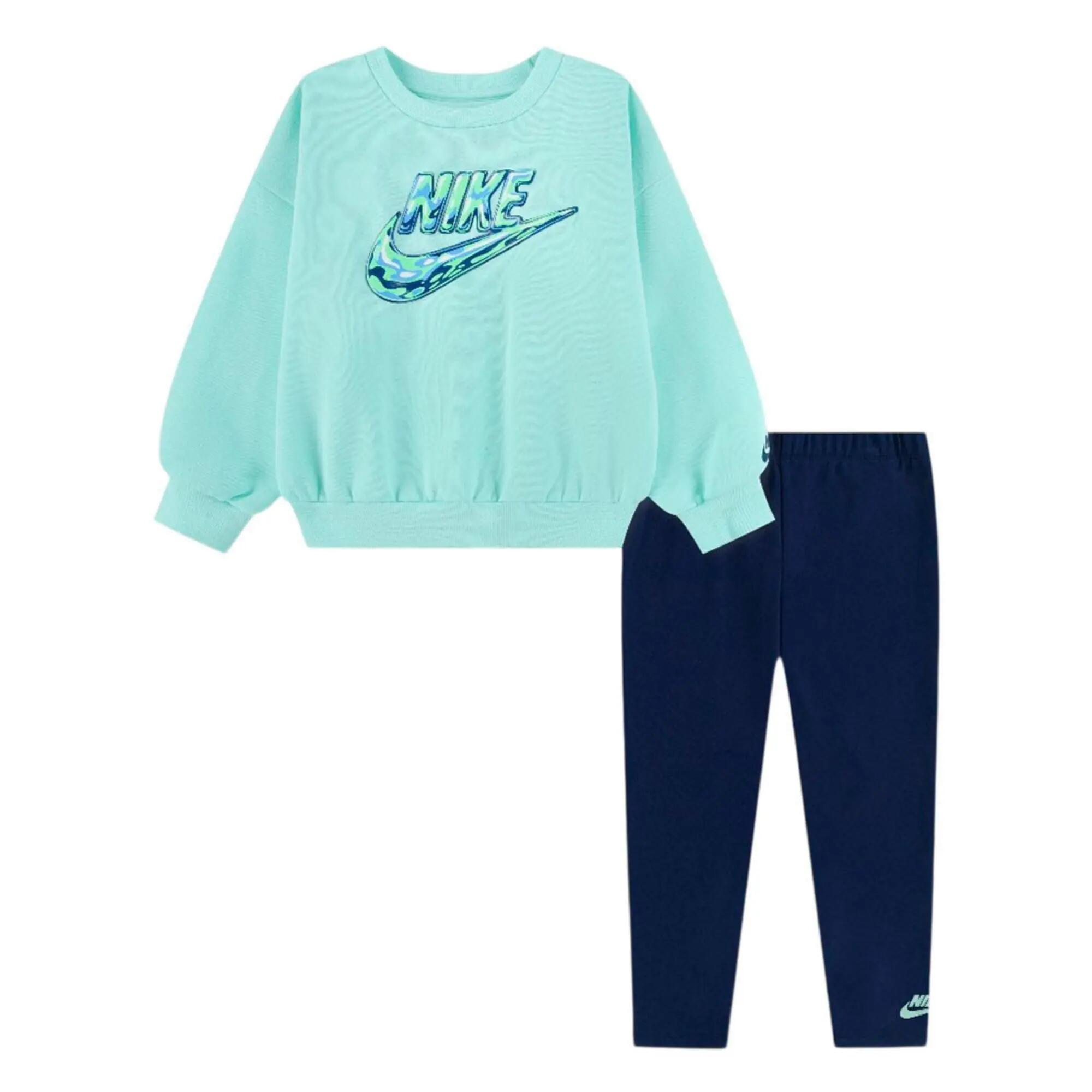 Nike - Meisjes Trainingspak Ronde Hals Flare, Blauw 2/5